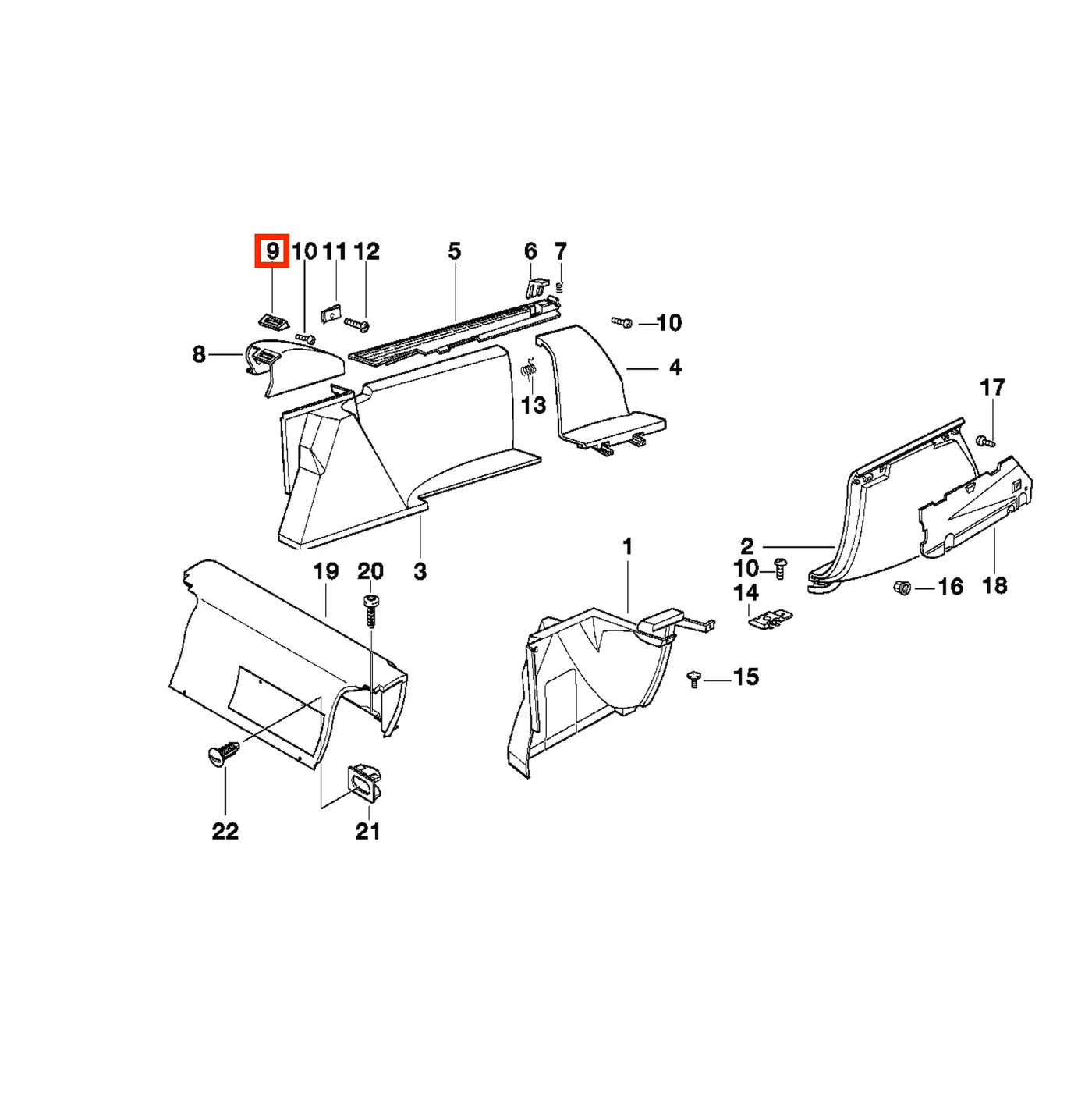 Garniture de Ceinture Arrière pour BMW E34 Touring (1991-1996) - Revvo