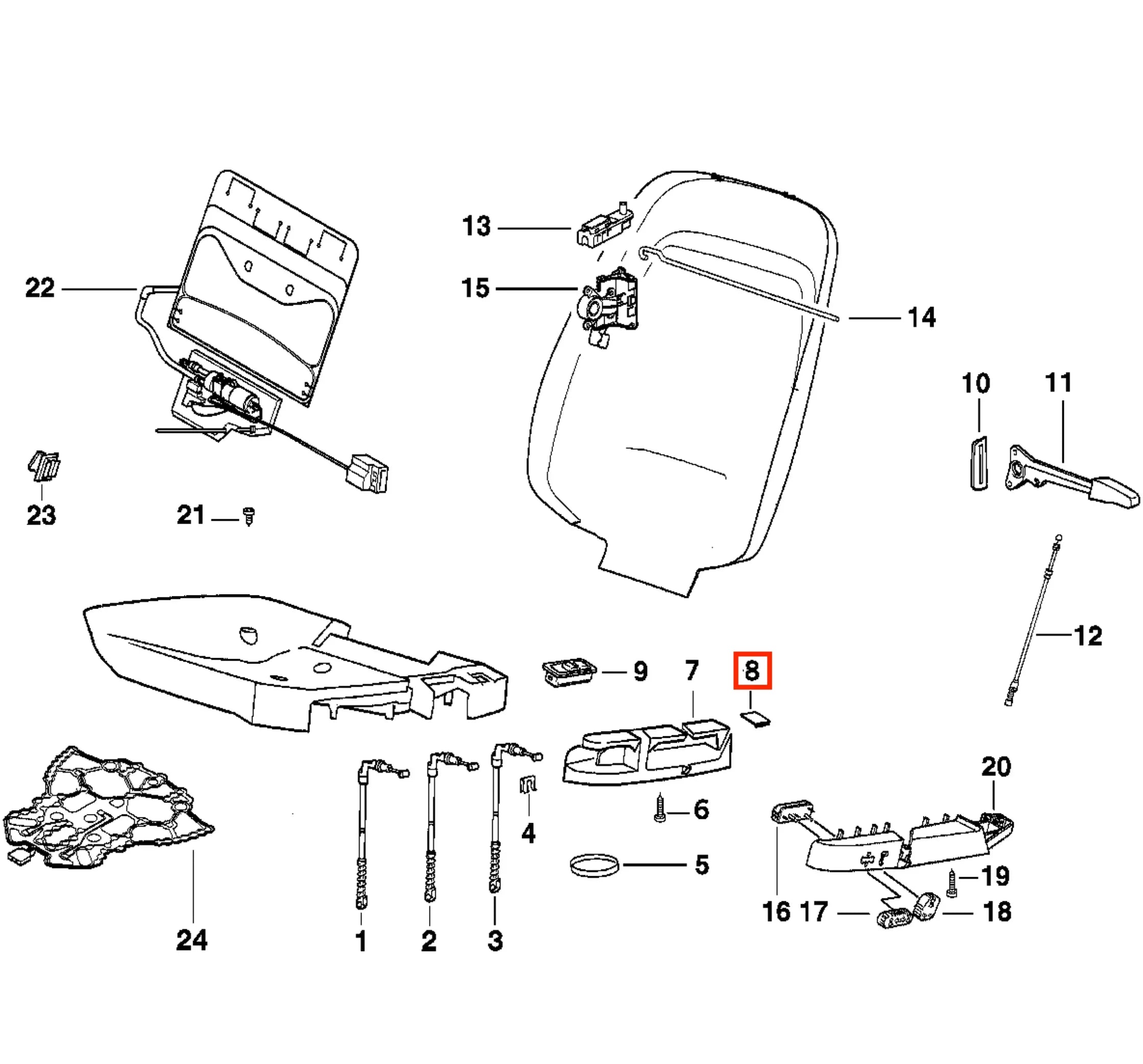 Cache Latéral pour Siège Avant de BMW Série 3 E36 - Revvo