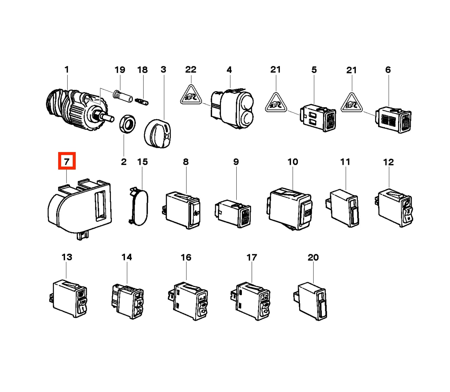 Garniture de Bouton de Phares pour BMW E36 (1 bouton) - Revvo