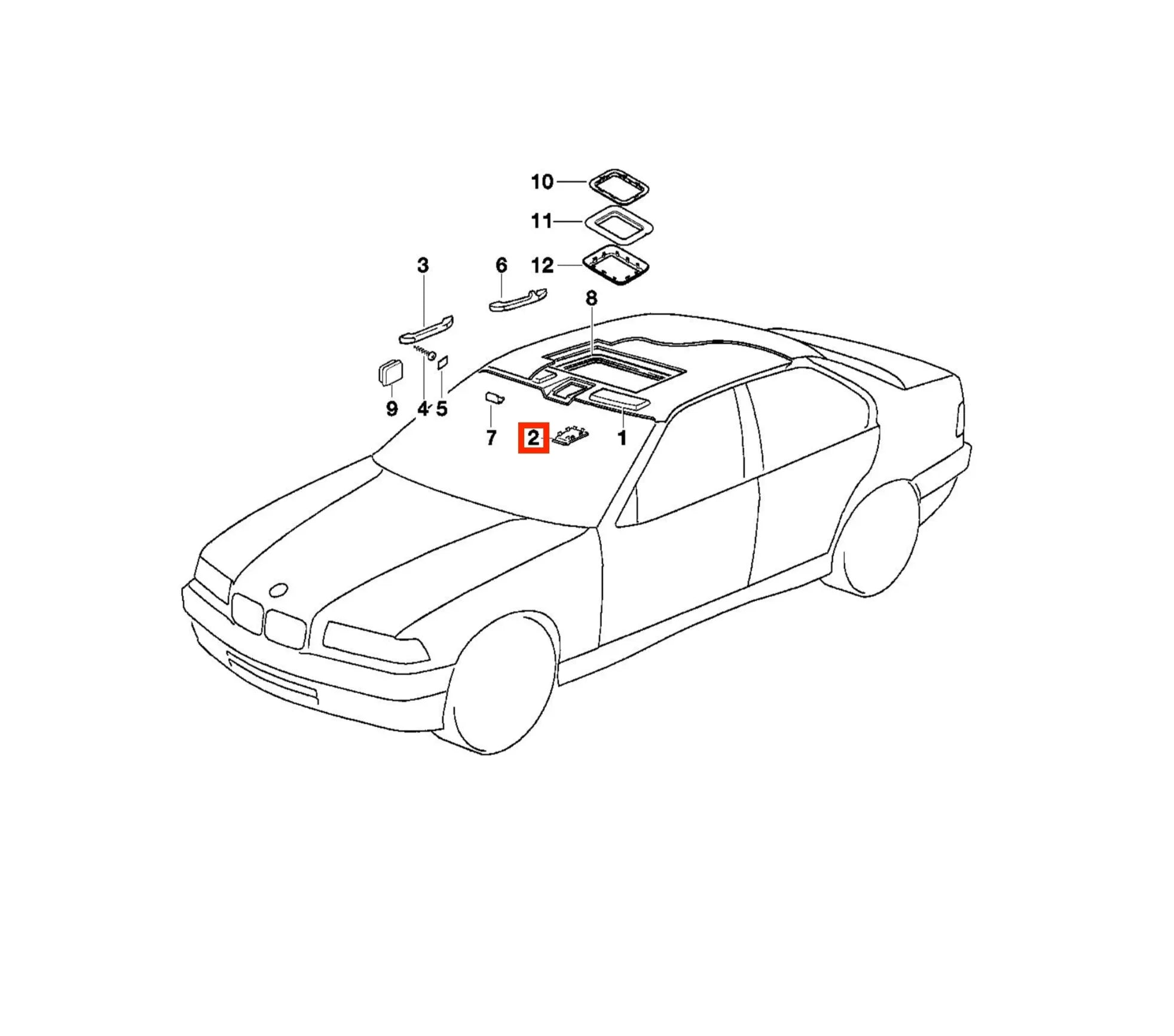 Panneau Poignée de Toit Ouvrant pour BMW E36 - Revvo