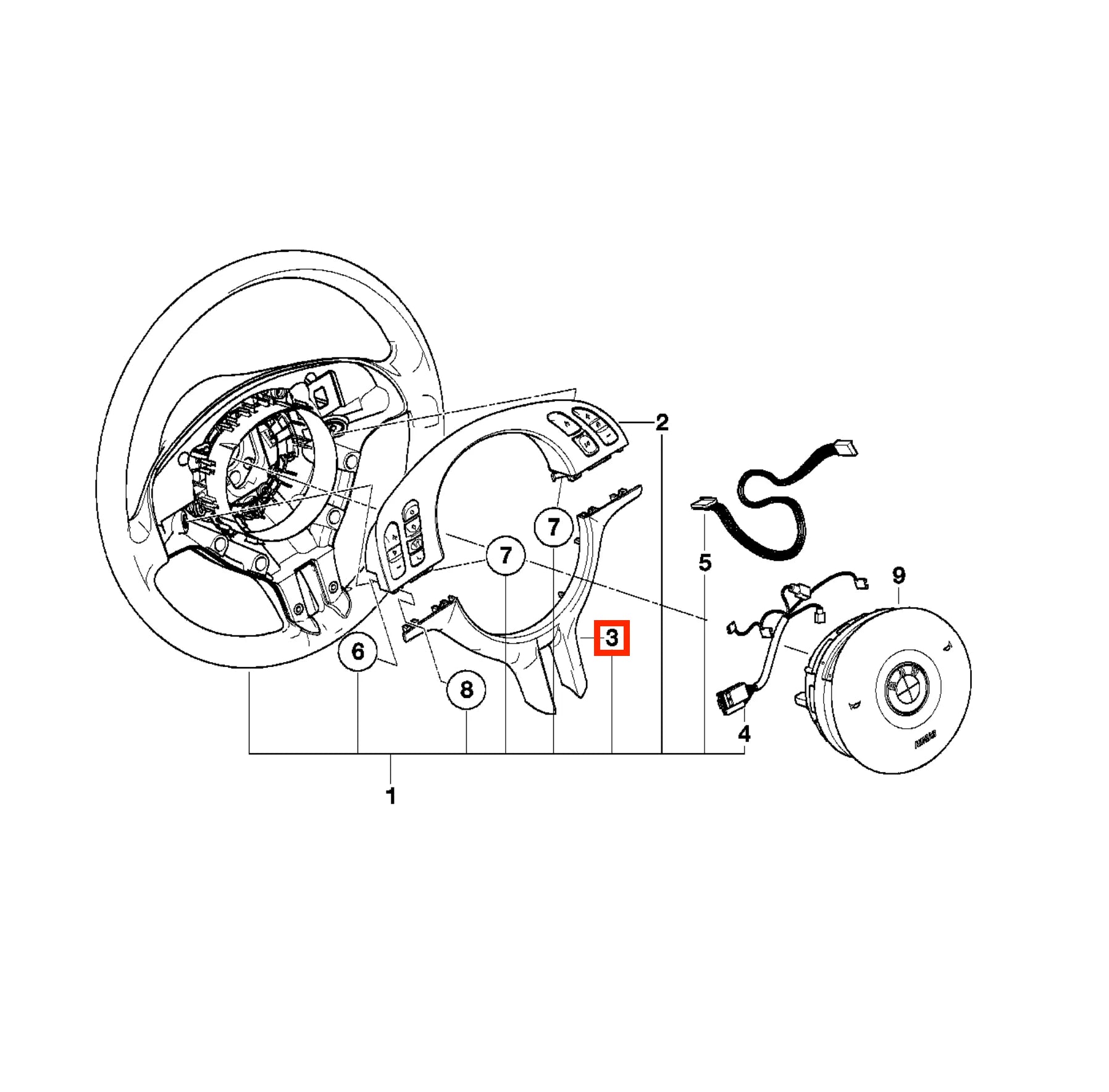 Garniture Inférieure de Volant en Bois pour BMW E38, E39, E46 et E53 - Revvo
