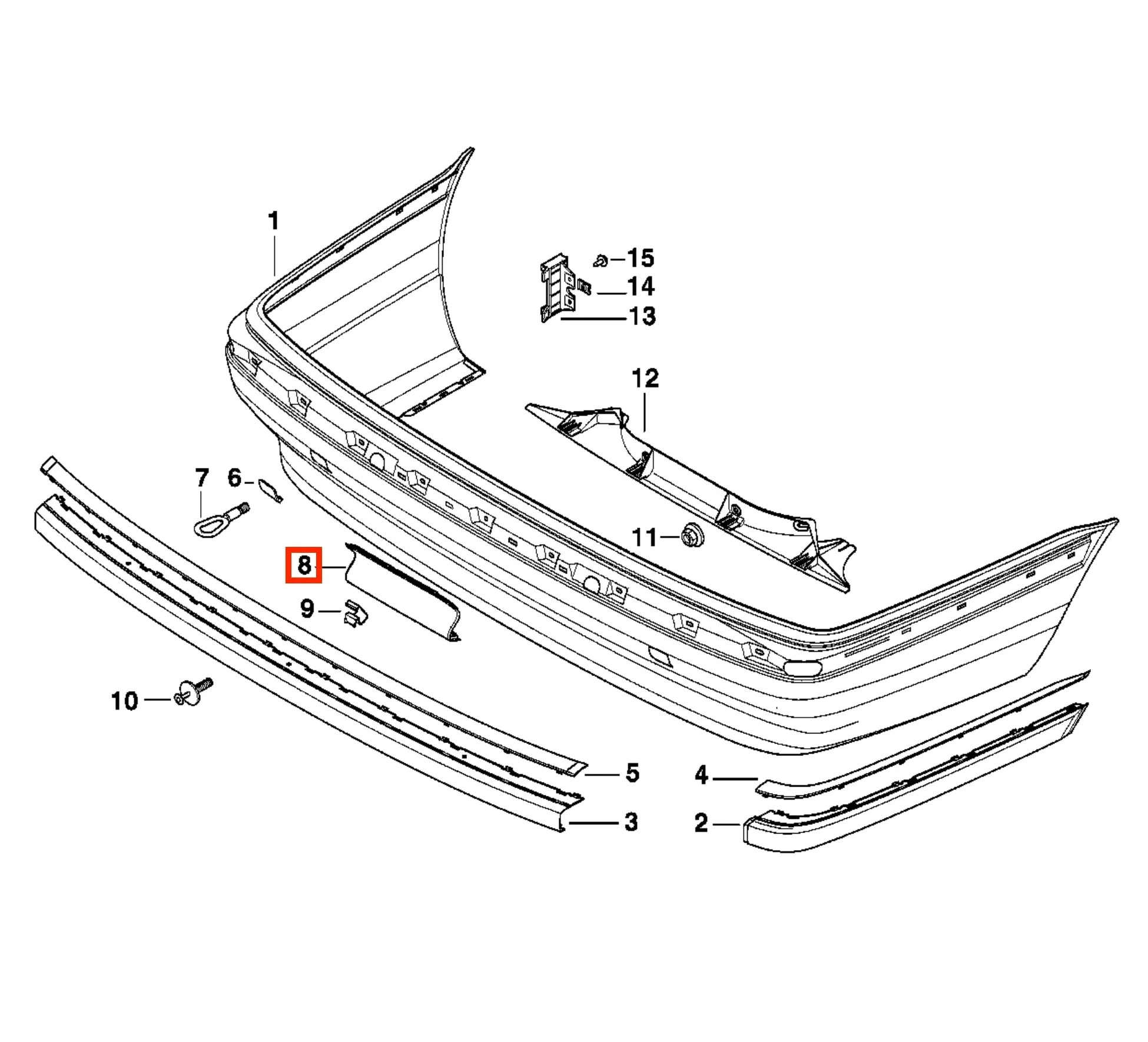 Cache Crochet Attelage pour BMW E38 - Revvo