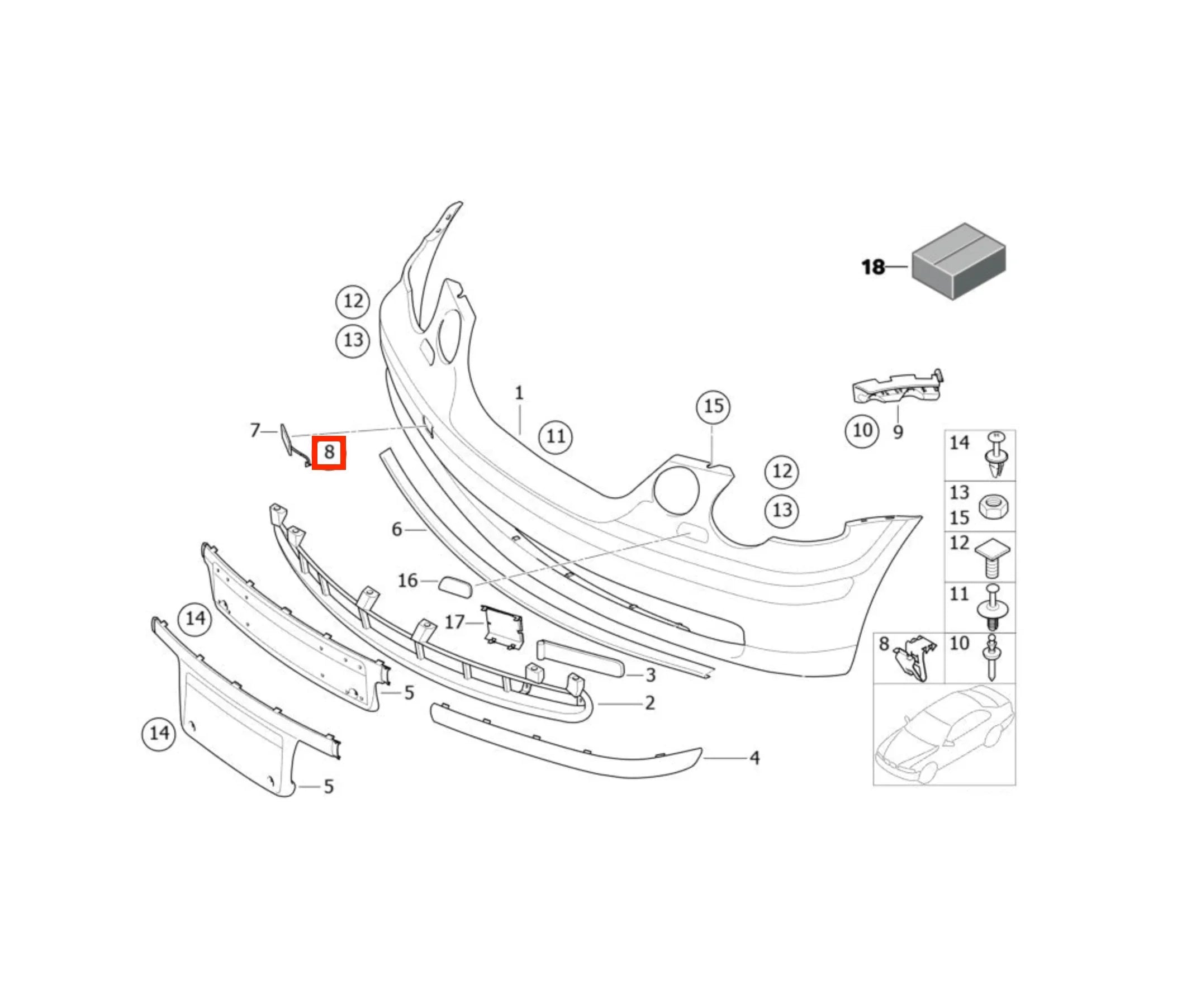Cache Crochet de Remorquage Avant pour BMW E46 Compact - Revvo