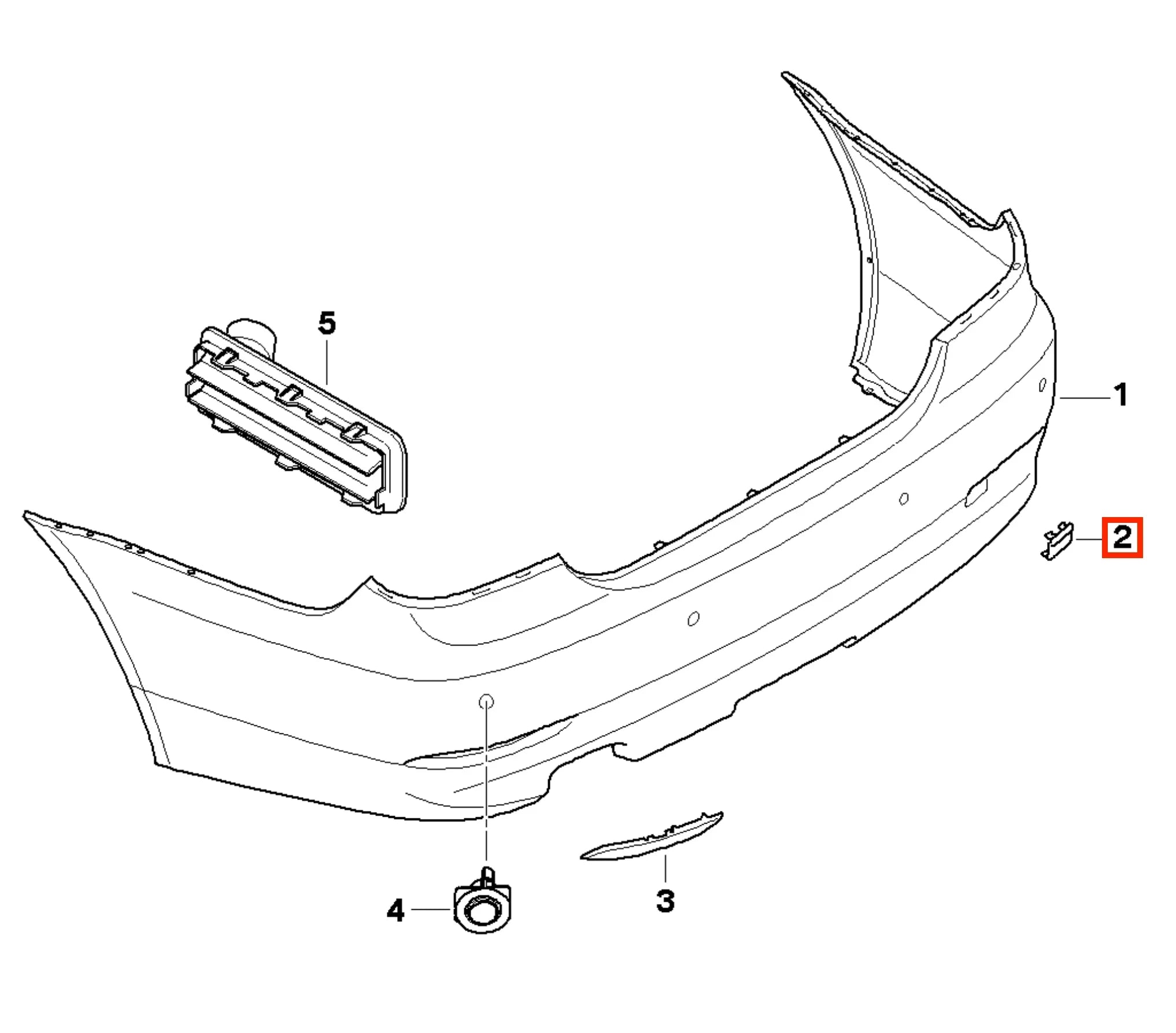 Cache Crochet de Remorquage Arrière pour BMW Série 5 E60 Pack M Sport (2003-2010) - Revvo