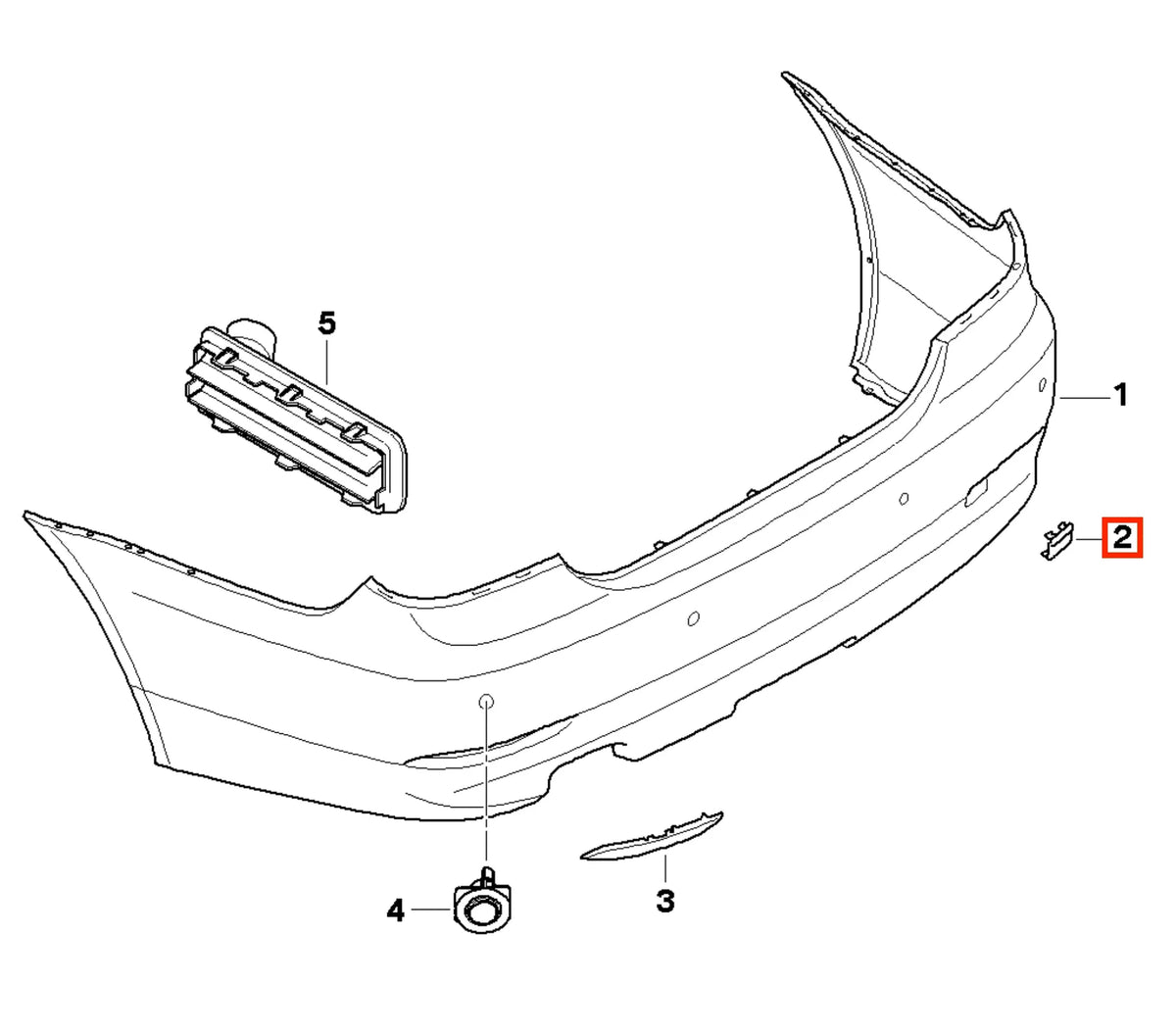 Cache Crochet de Remorquage Arrière pour BMW Série 5 E60 Pack M Sport (2003-2010) - Revvo