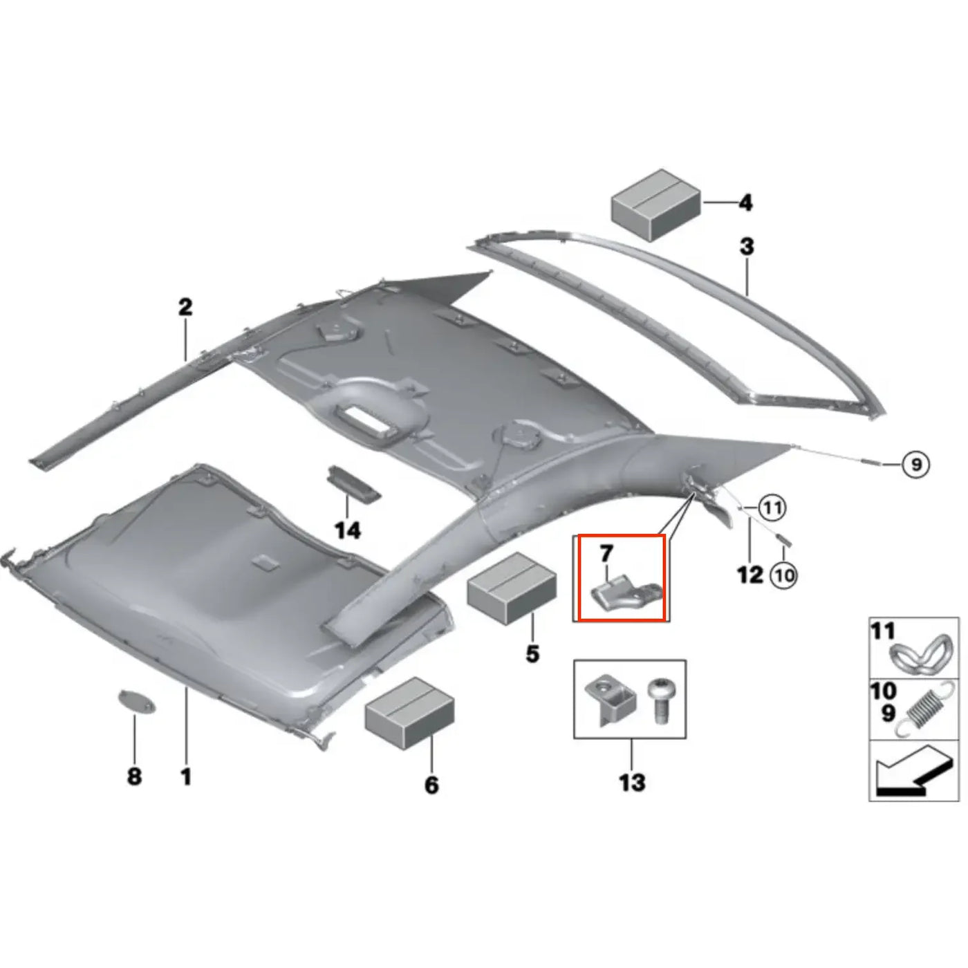 Support Volet Montant Capote BMW E93 F33 - Revvo