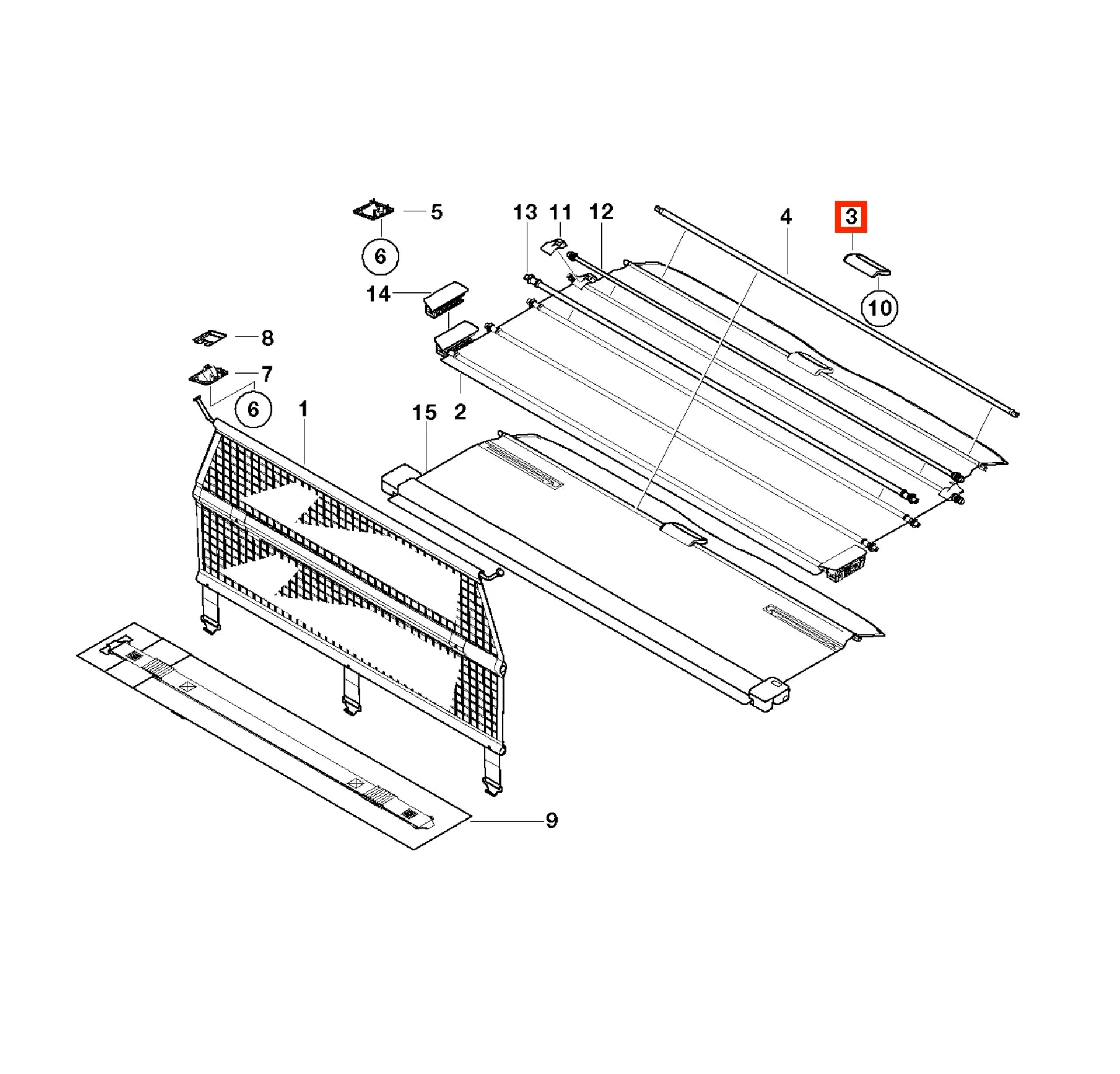 Poignée de Couvre-Bagage pour BMW X5 E53 (1999-2006) - Revvo