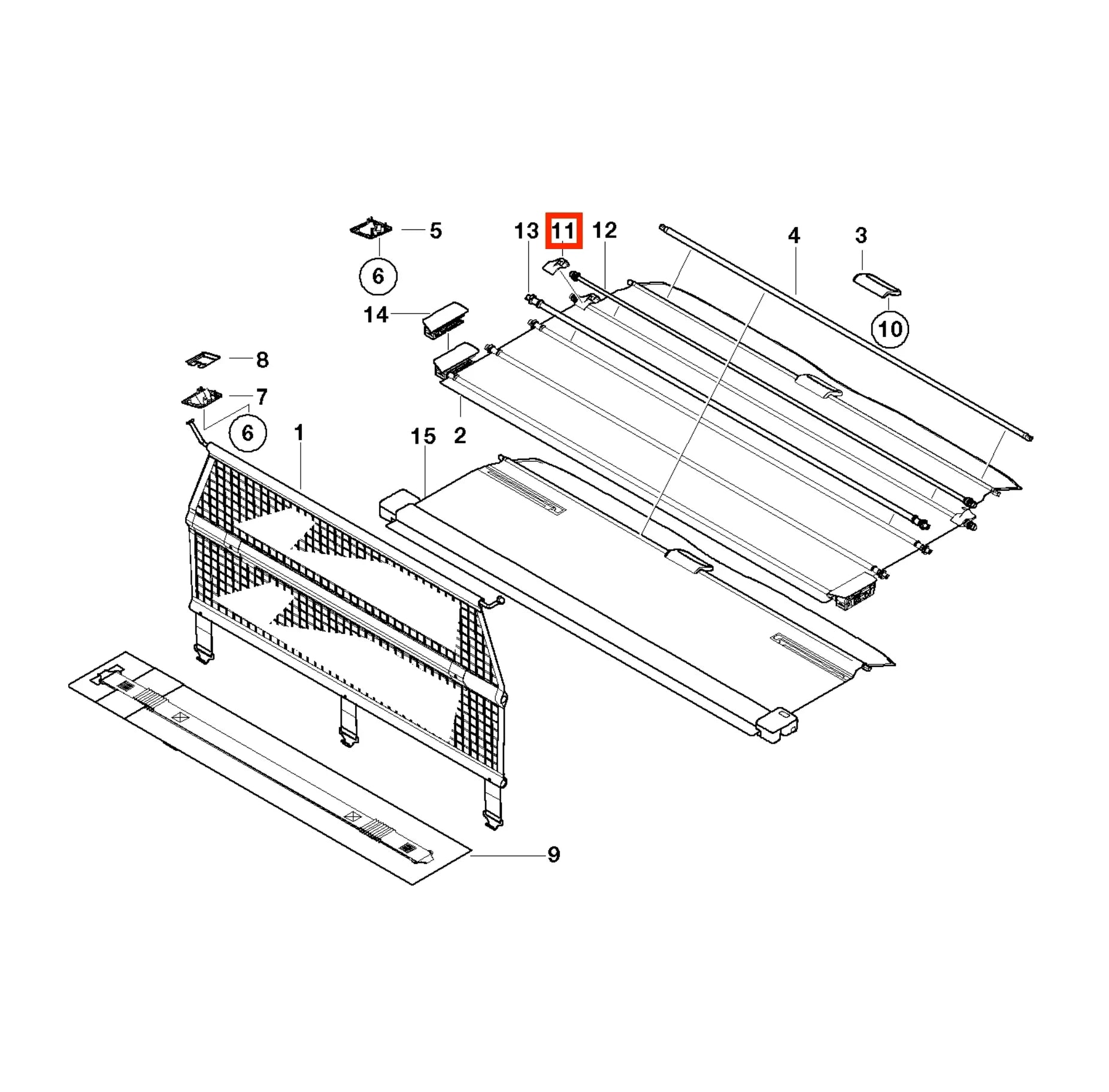Support Latéral de Cache-Bagage pour BMW X5 E53 (1999-2006) - Revvo