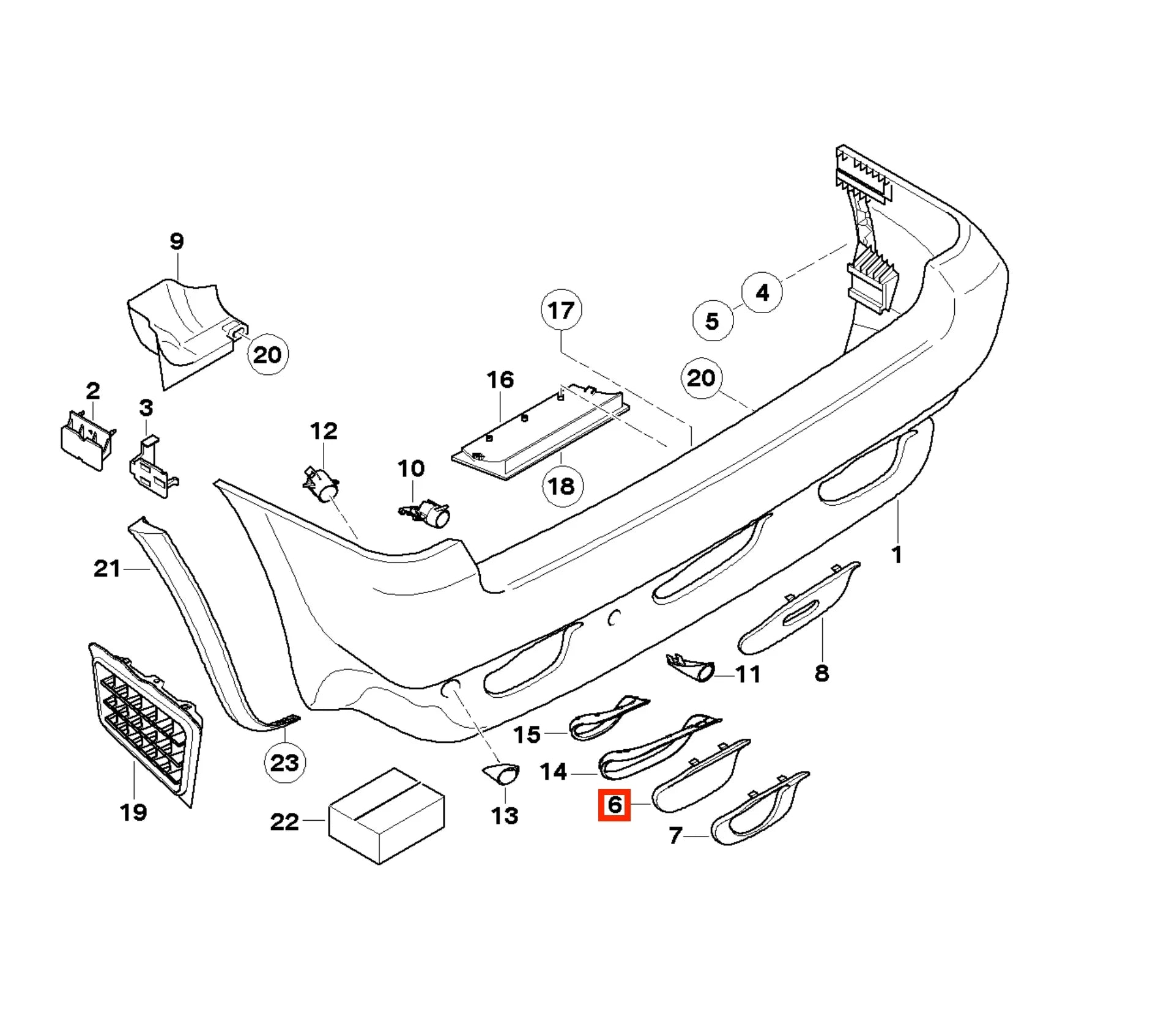 Cache Sortie Échappement pour BMW X5 E53 - Revvo