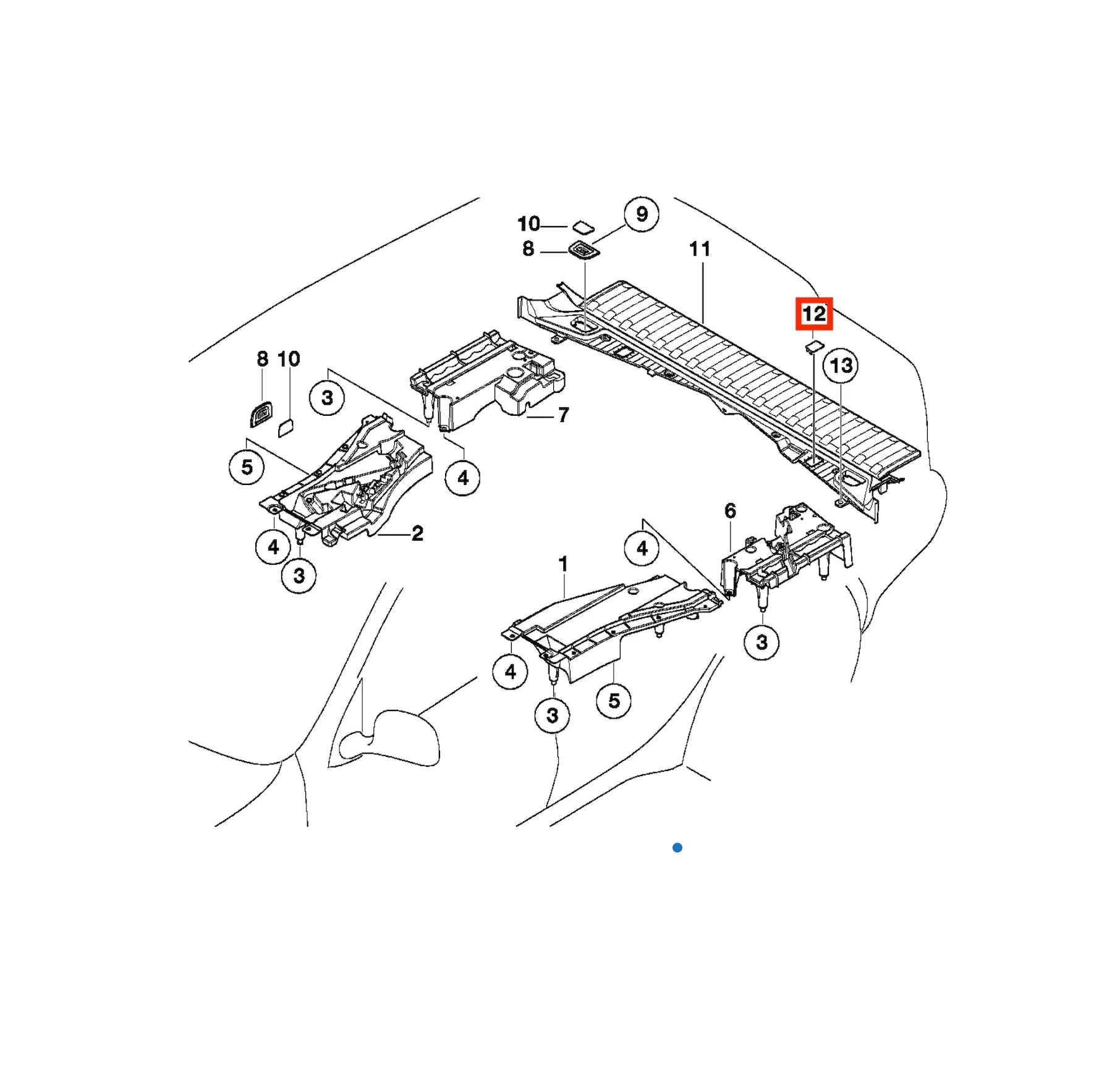 Cache-Vis de Seuil de Coffre pour BMW X5 E53 (1999-2006) - Revvo