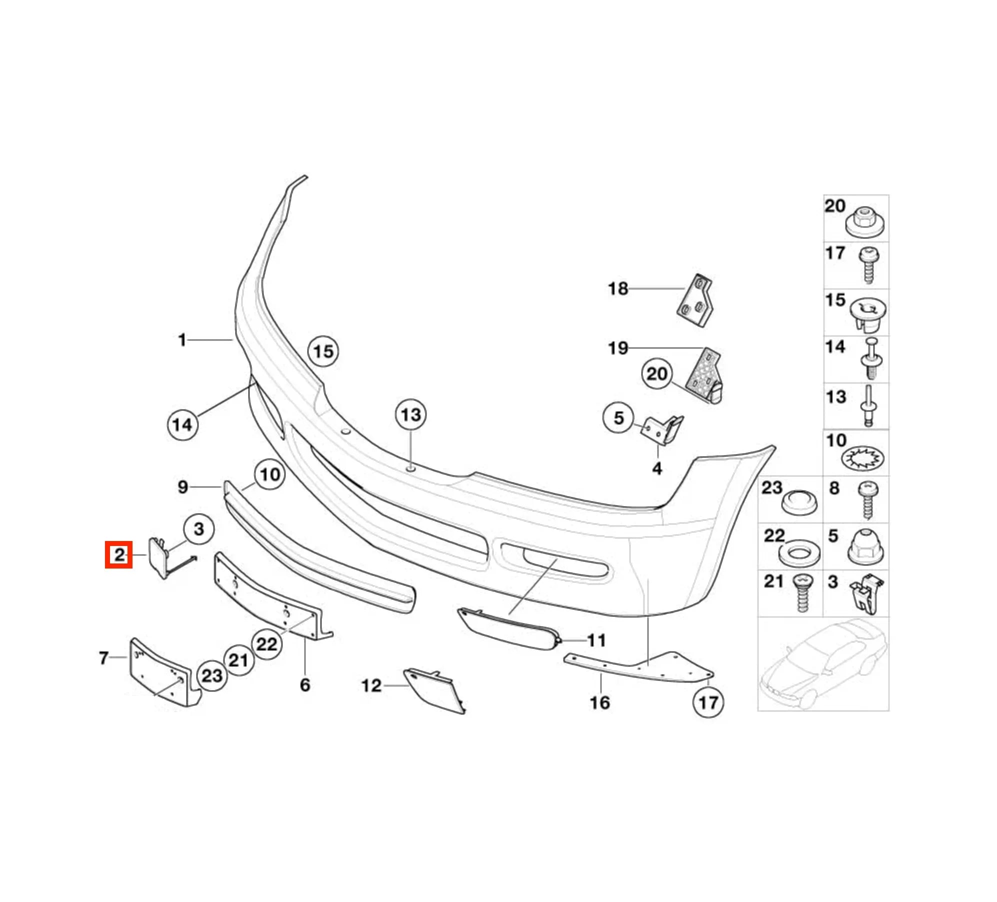 Cache Crochet de Remorquage Avant pour BMW Z3 (1995-2002) - Revvo