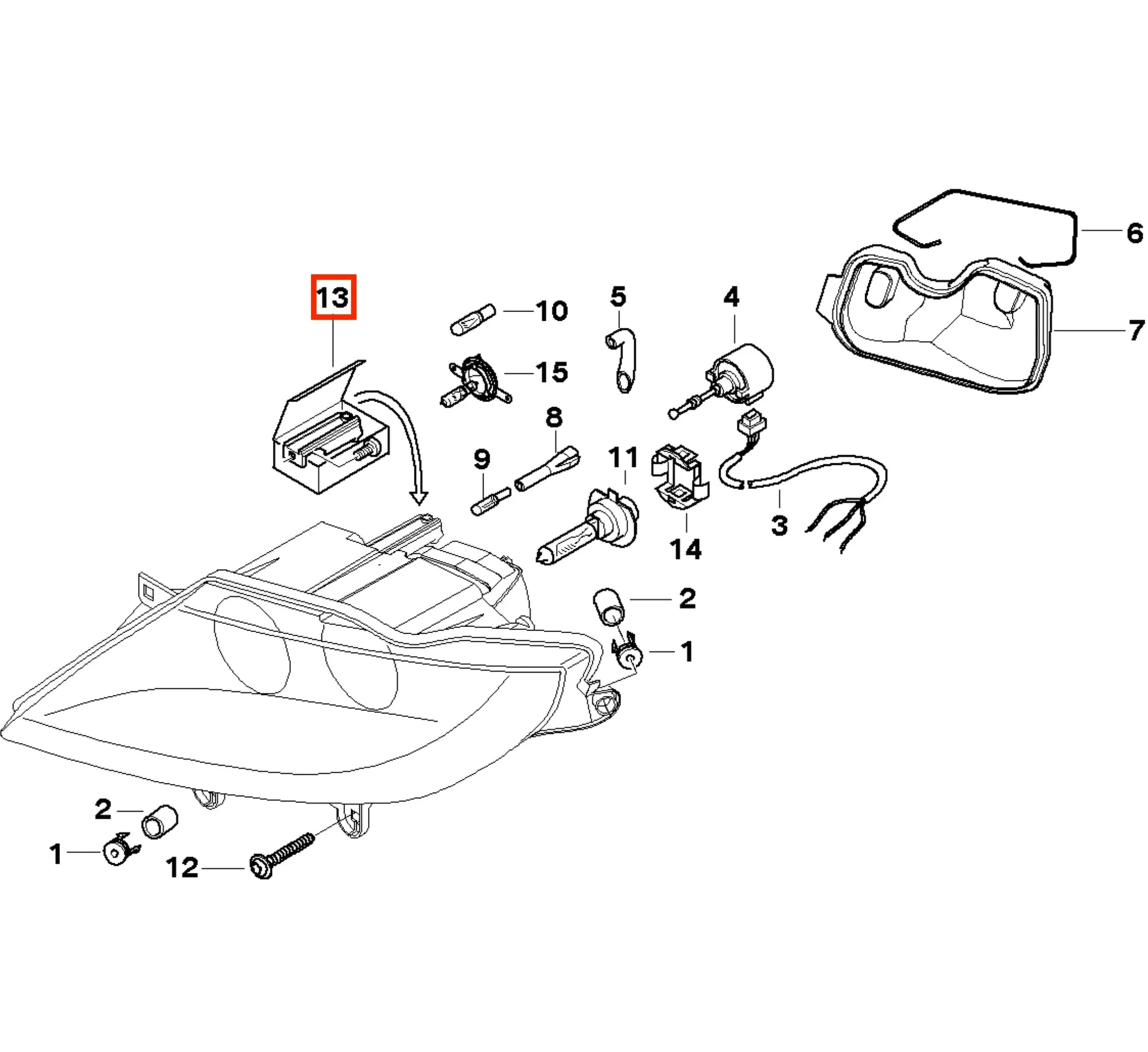 Kit Réparation Support de Phare pour BMW Z4 E85/E86 - Revvo