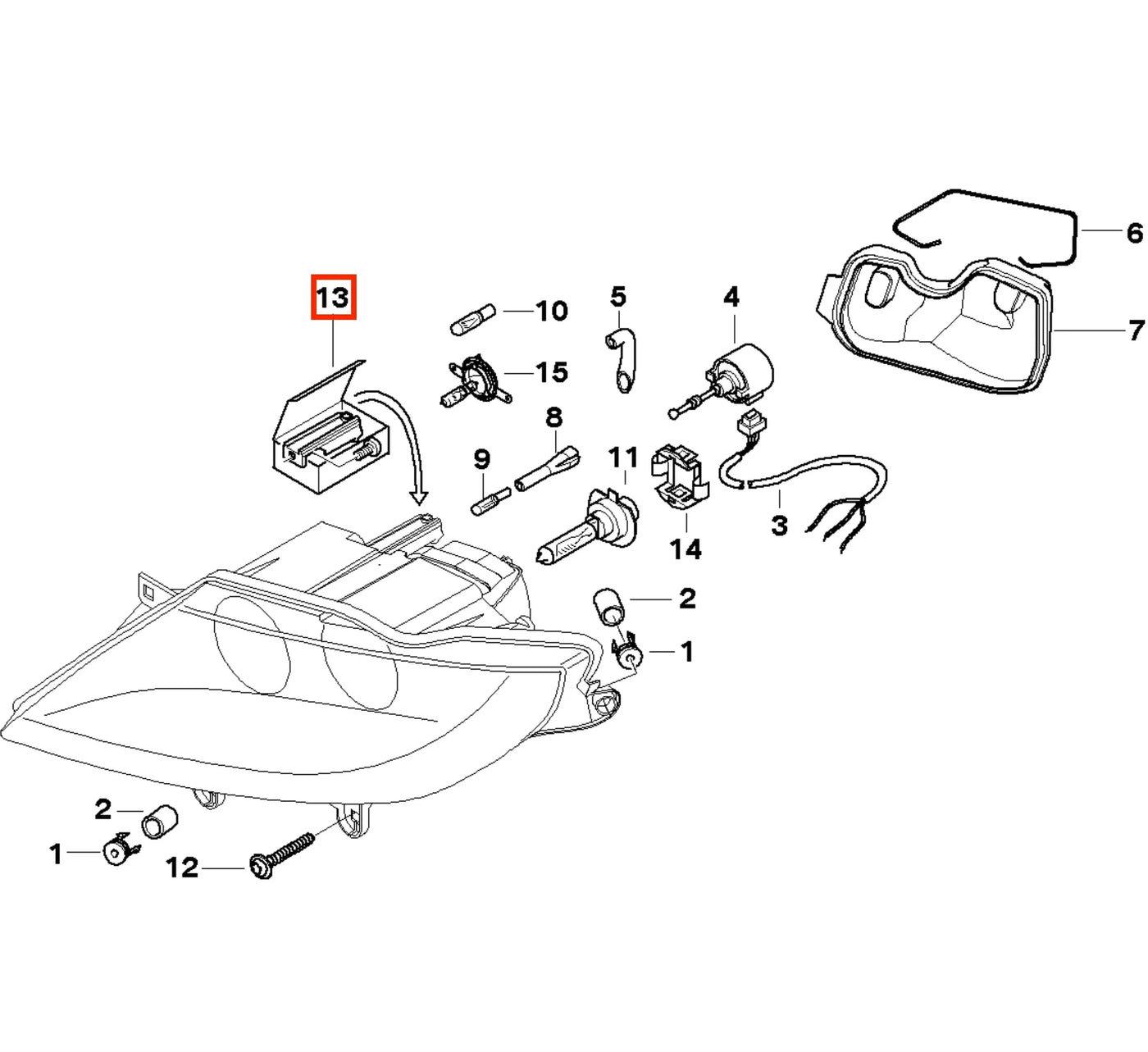 Kit Réparation Support de Phare pour BMW Z4 E85/E86 - Revvo