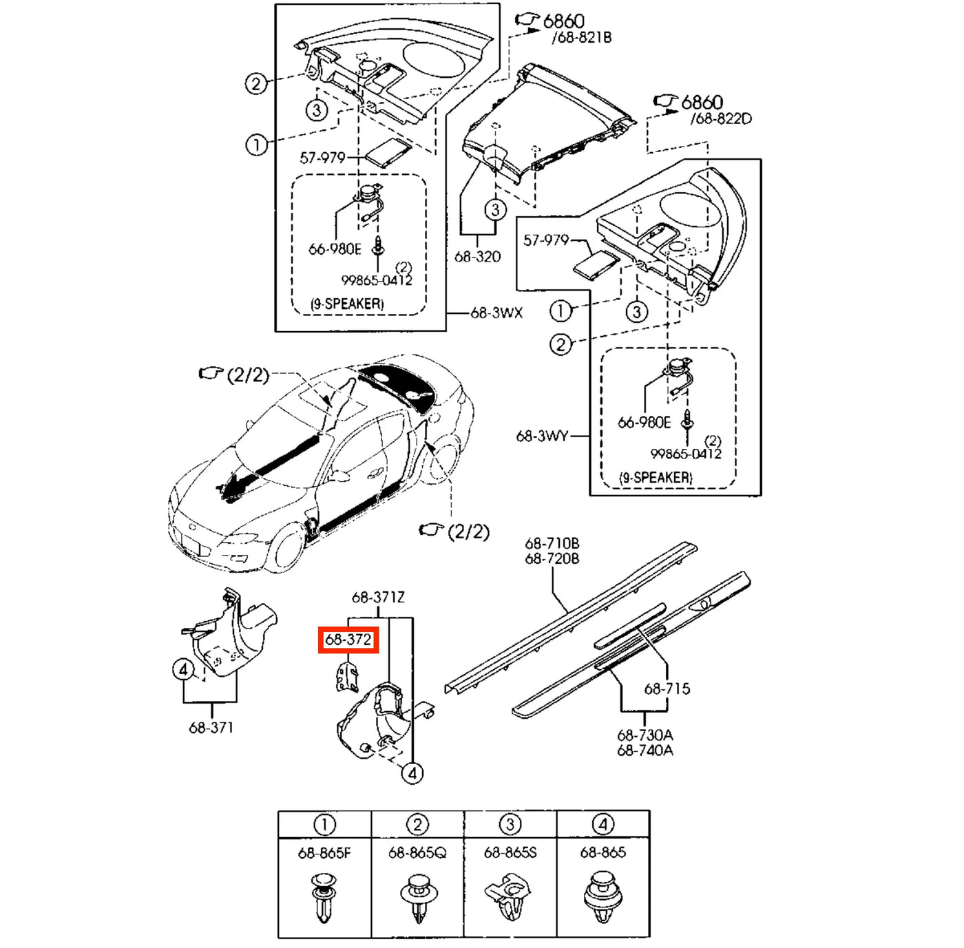 Cache Boîte à Fusibles Habitacle pour Mazda RX8 (2003–2012) - Revvo