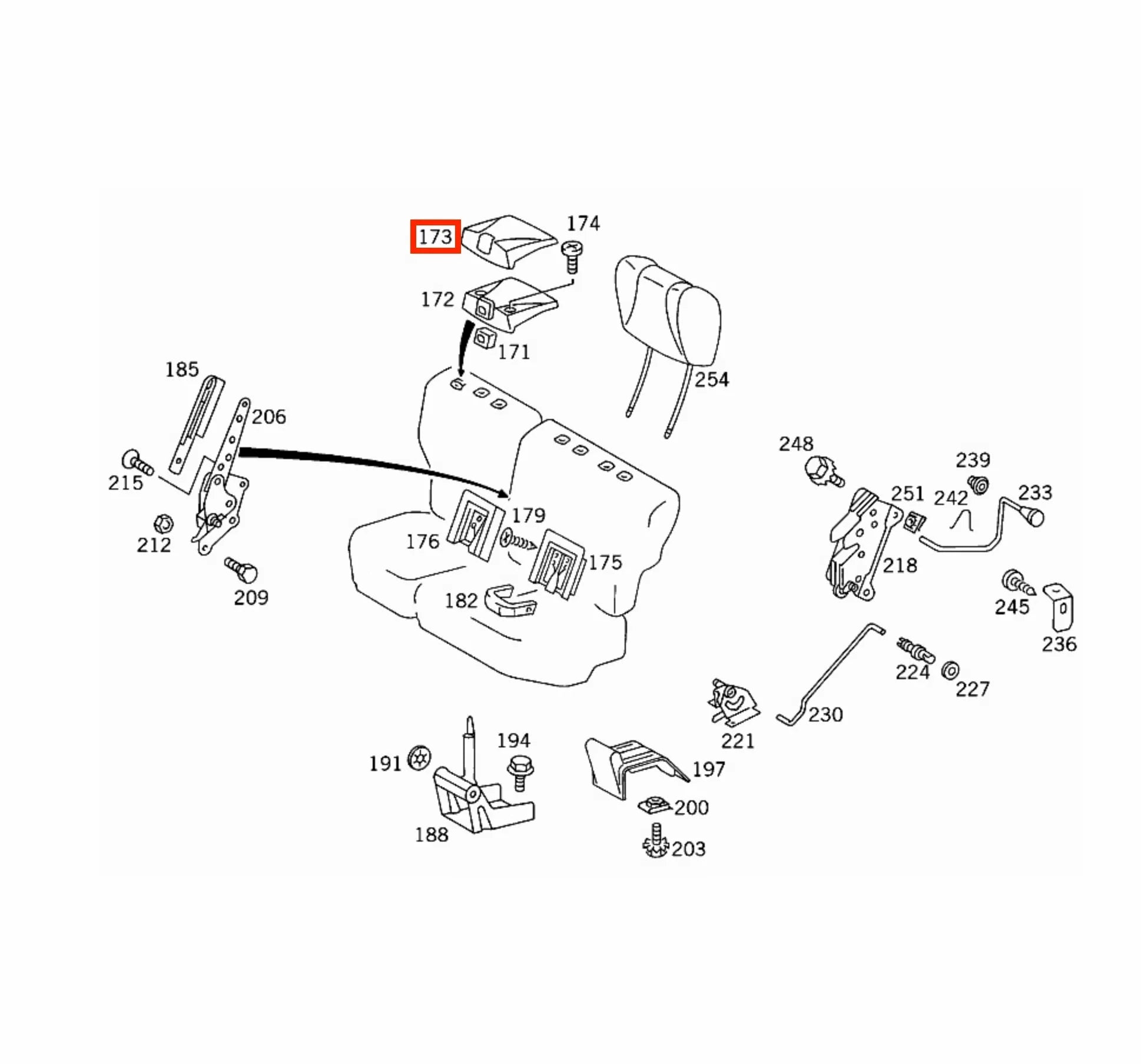 Cache de Dossier Banquette Arrière pour Mercedes Classe E Break S124 - Revvo