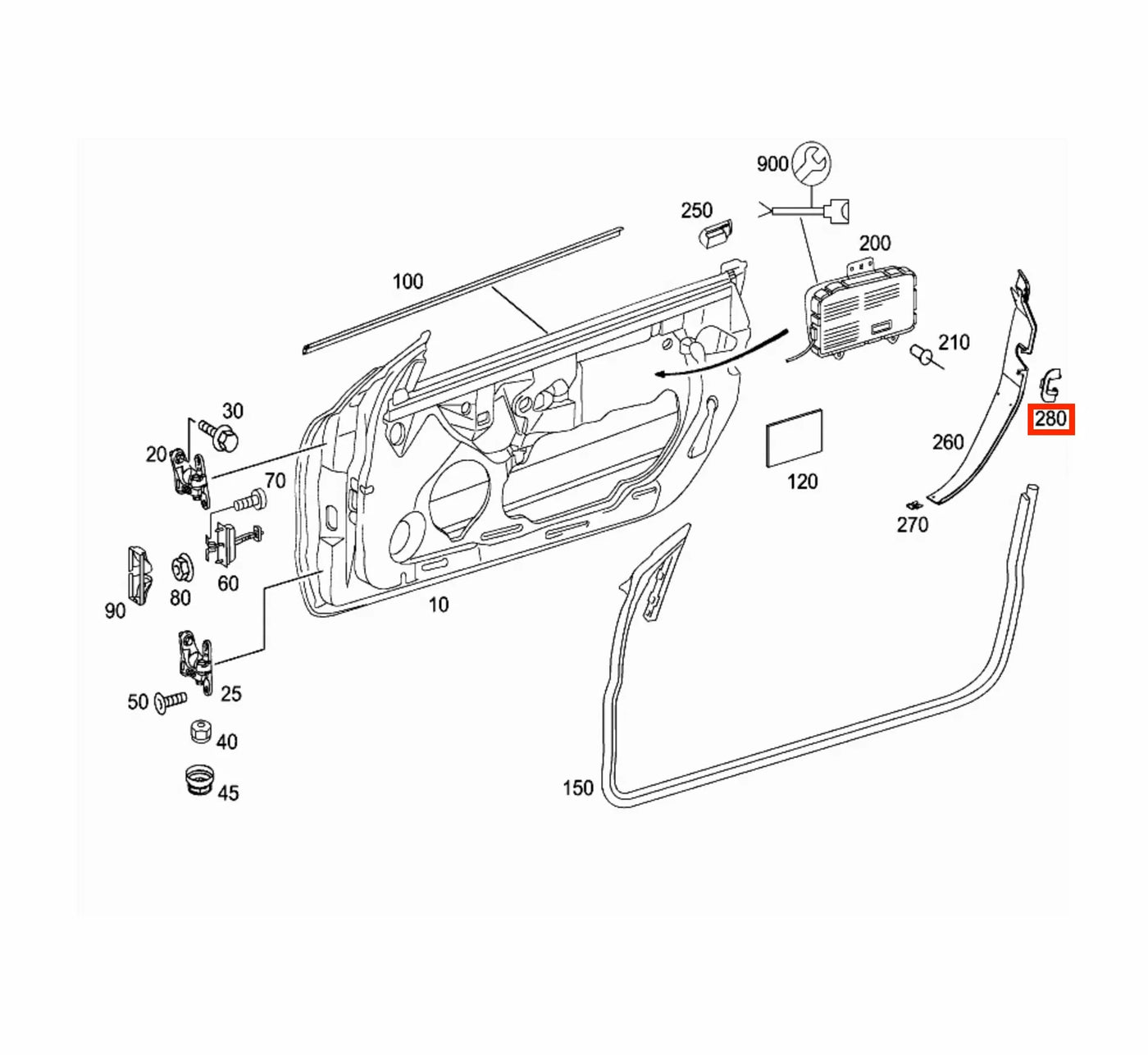 Cache Serrure de Porte pour Mercedes SL R230 - Revvo