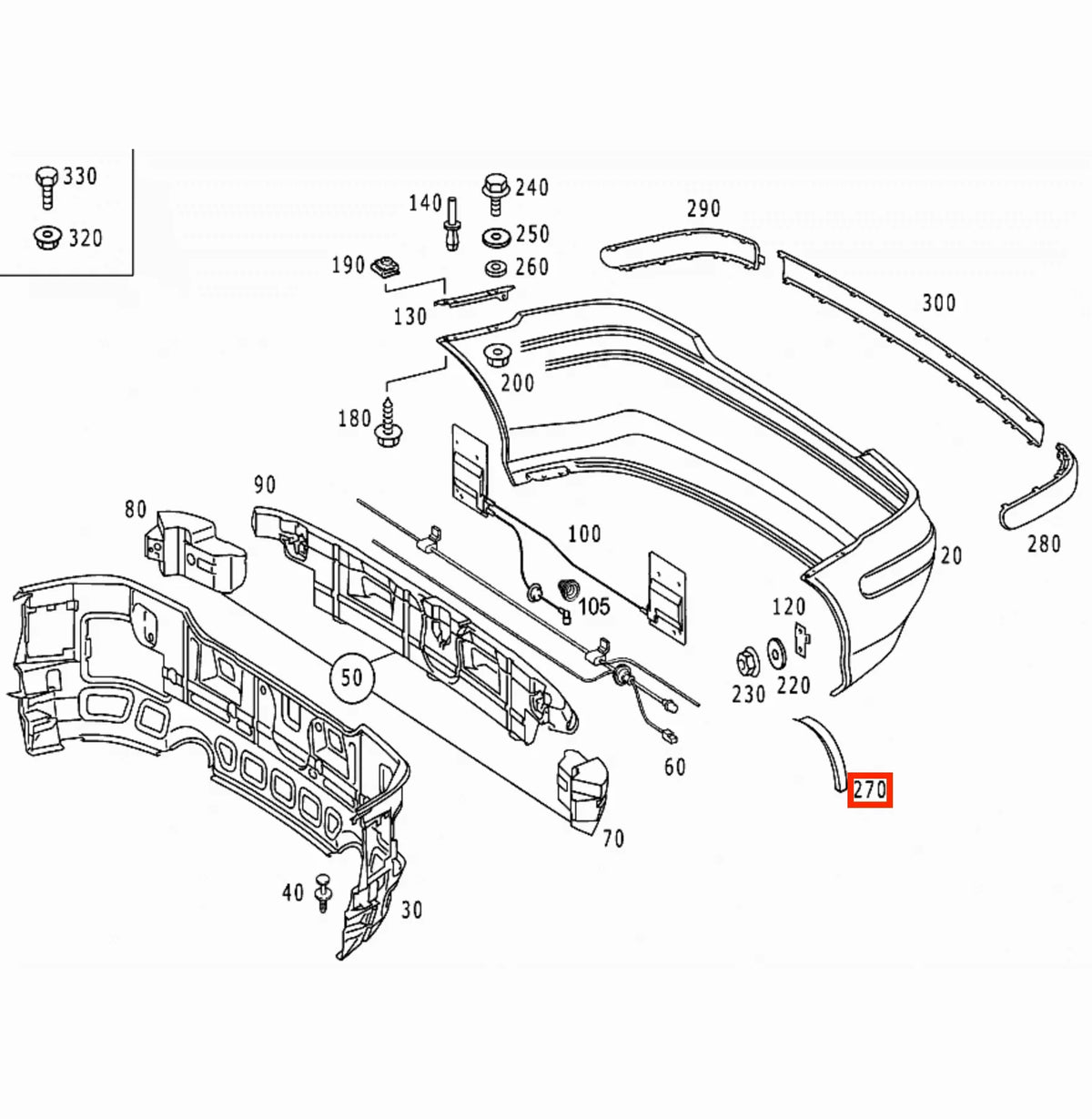 Extension Large d'Aile Arrière pour Mercedes SLK R170 300 & 32 AMG (2000-2004)