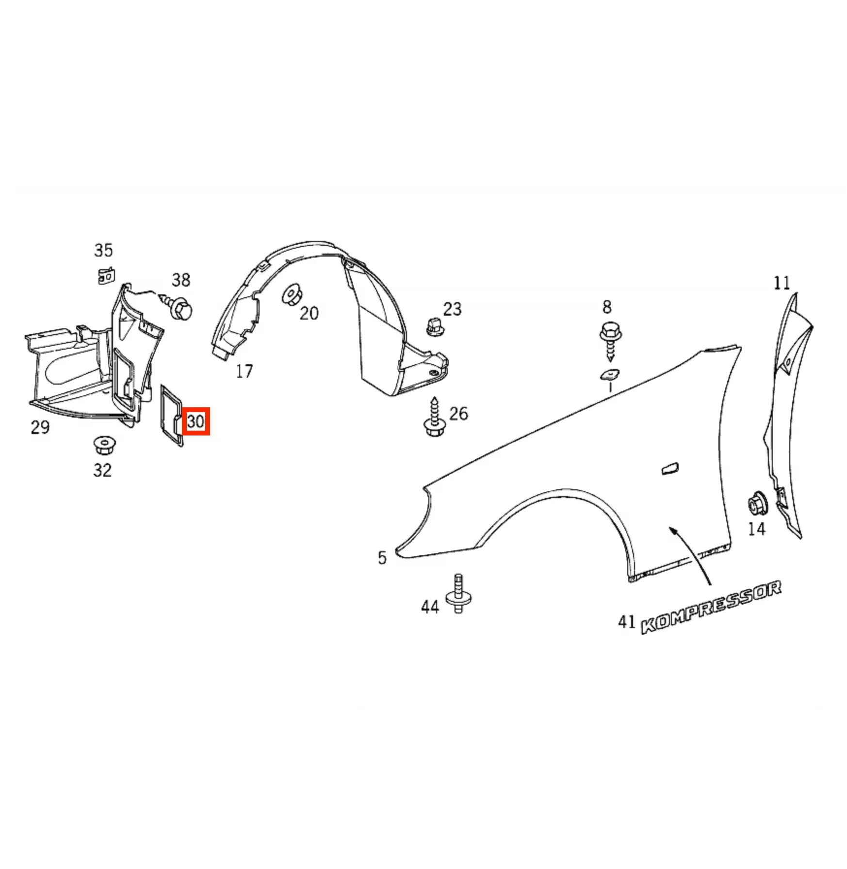 Trappe Aile Avant pour Mercedes SLK R170 (1996-2004)
