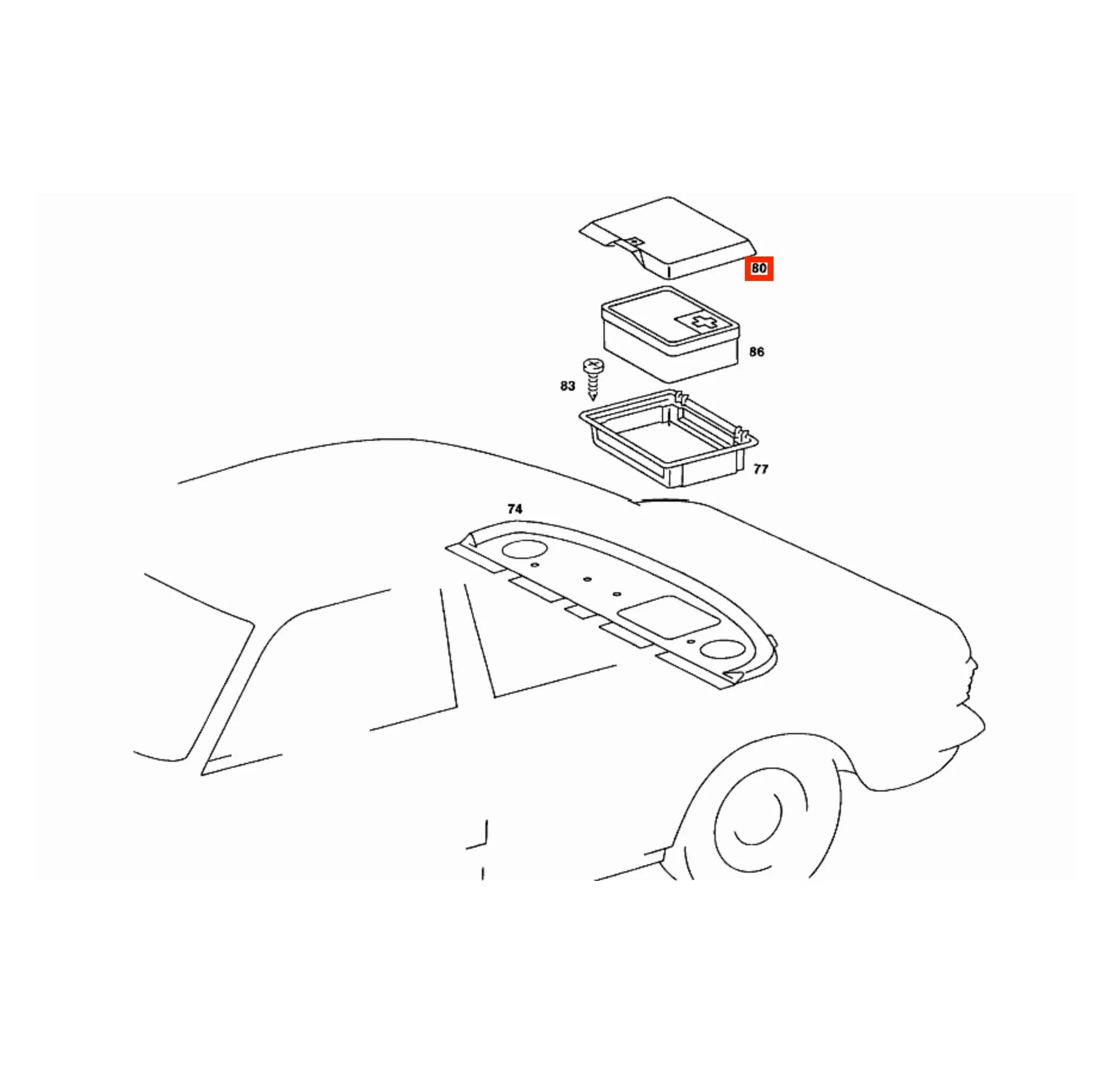 Couvercle en Bois de Trousse de Secours pour Mercedes W123 (1976-1985) - Revvo
