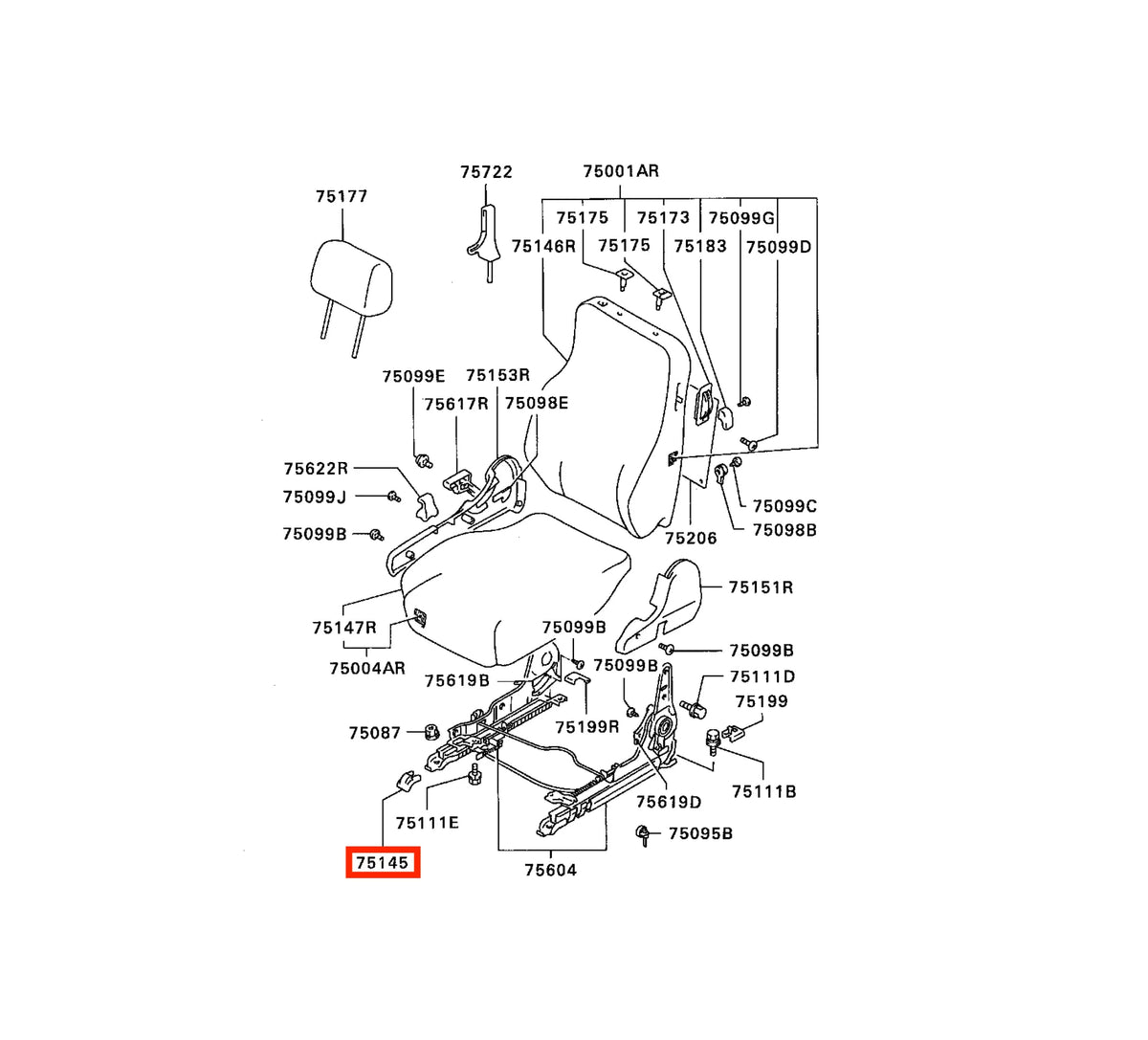 Cache pour Rail de Siège Avant de Mitsubishi 3000GT - Revvo