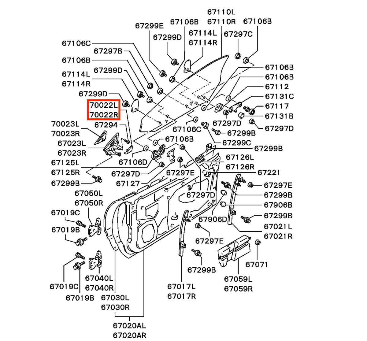 Cache Intérieur de Rétroviseur de Porte pour Mitsubishi 3000GT (1990-2001) - Revvo