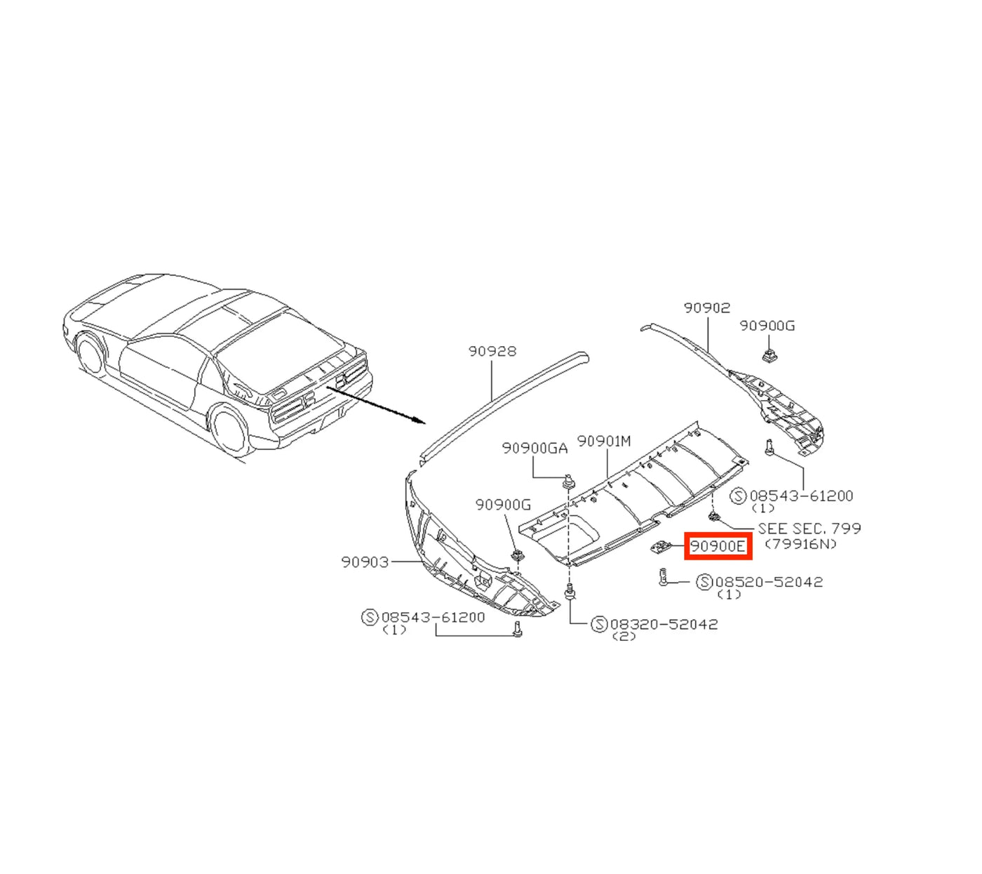 Cache Serrure de Coffre pour Nissan 300ZX Z32 (1990-1996) - Revvo