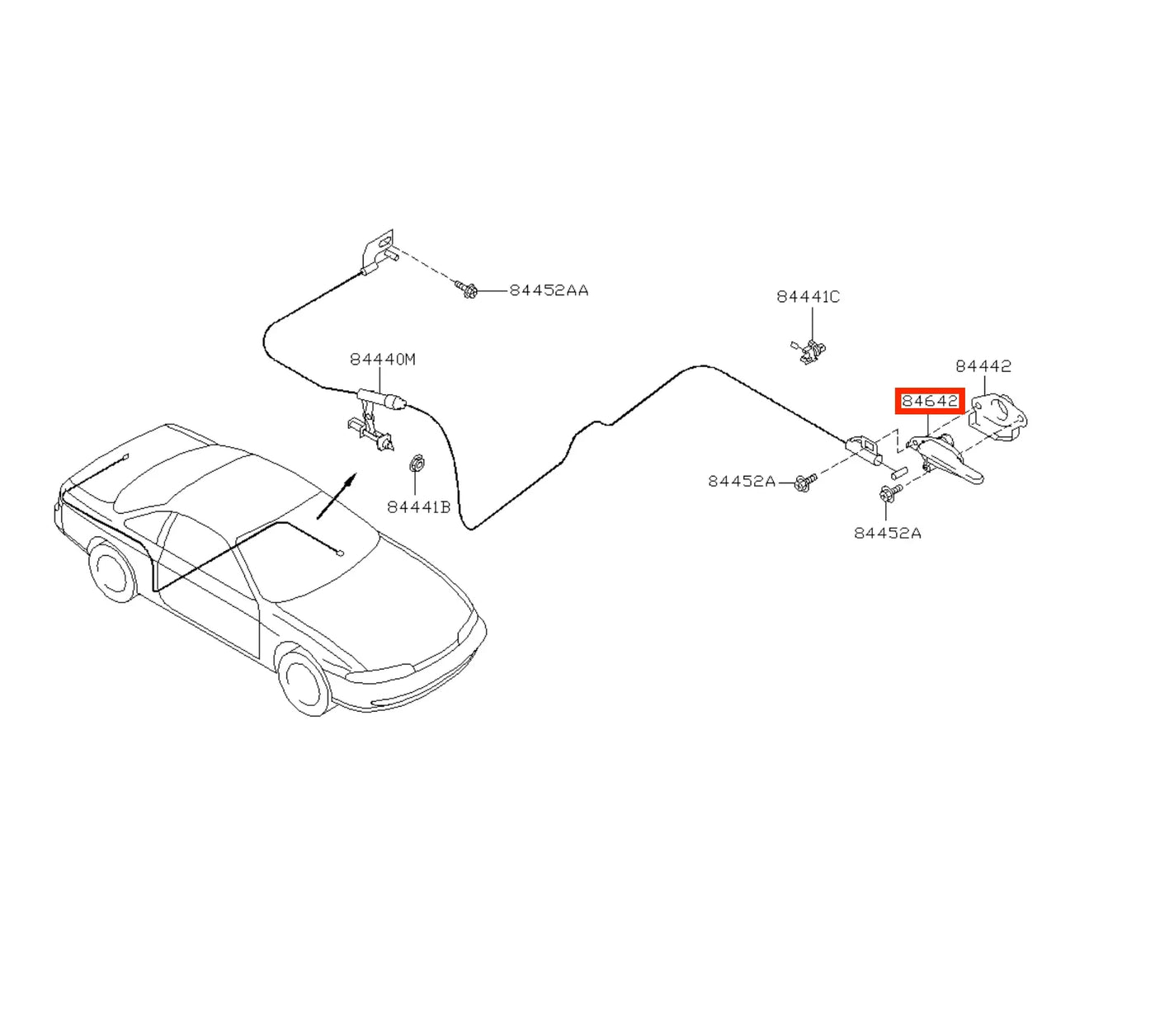 Poignée Ouverture Coffre et Trappe à Essence pour Nissan S13, S14, S15 et Skyline R34 - Revvo