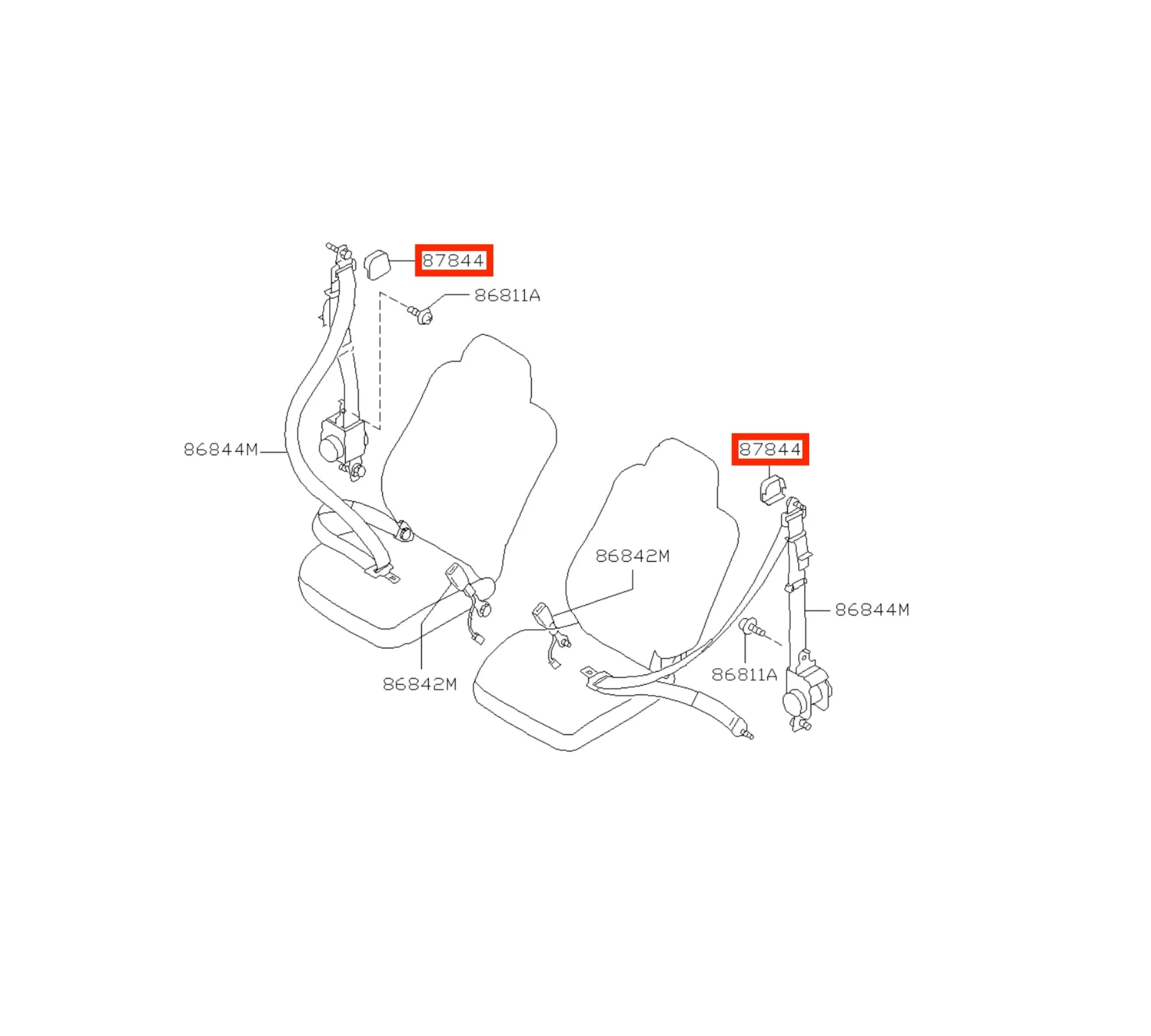 Cache Écrou Ceinture de Sécurité pour Nissan Silvia / 200SX S14 et S15 (lot de 2) - Revvo