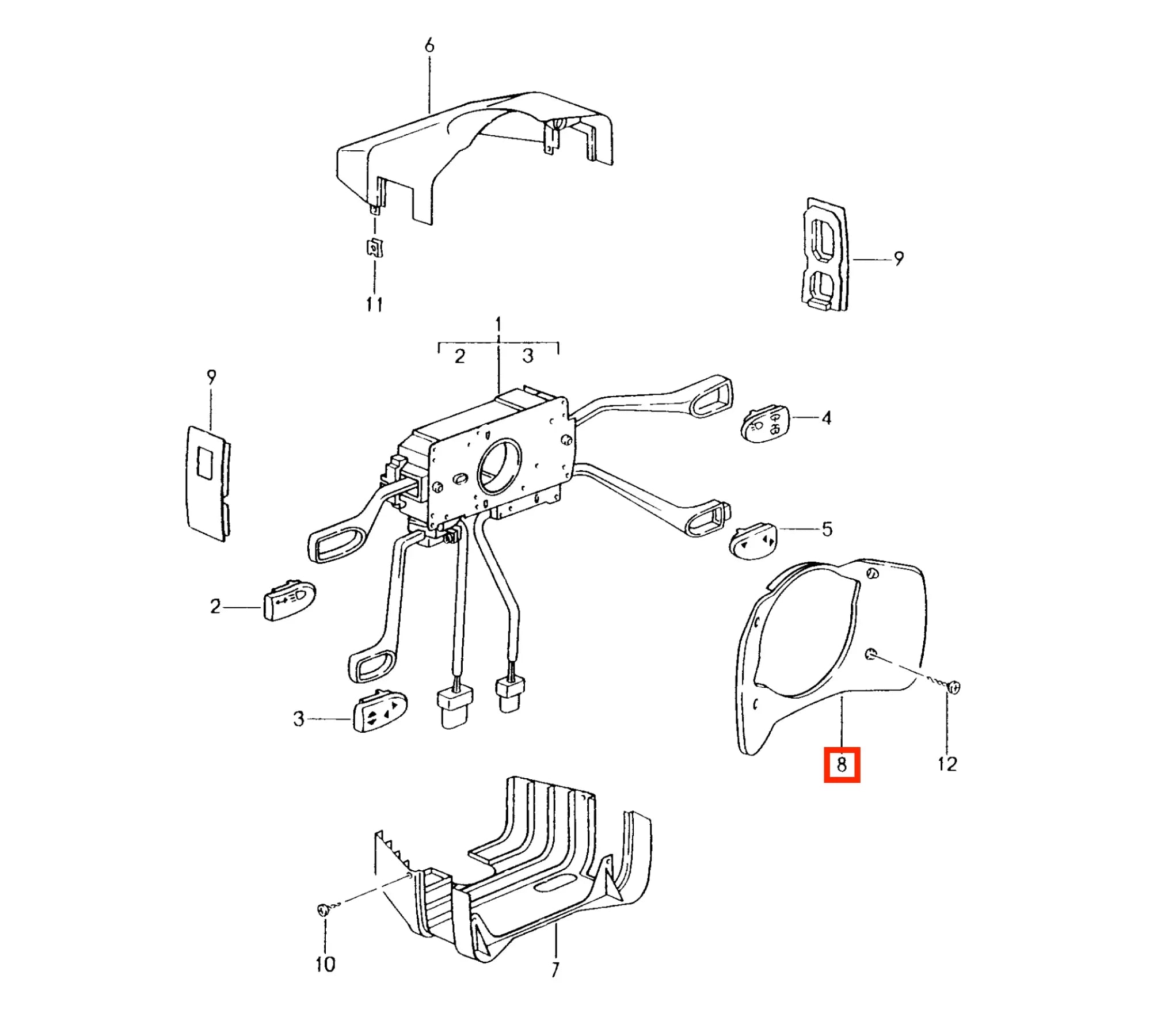 Cache Colonne de Direction pour Porsche 911 993 / 996 et Boxster 986 - Revvo