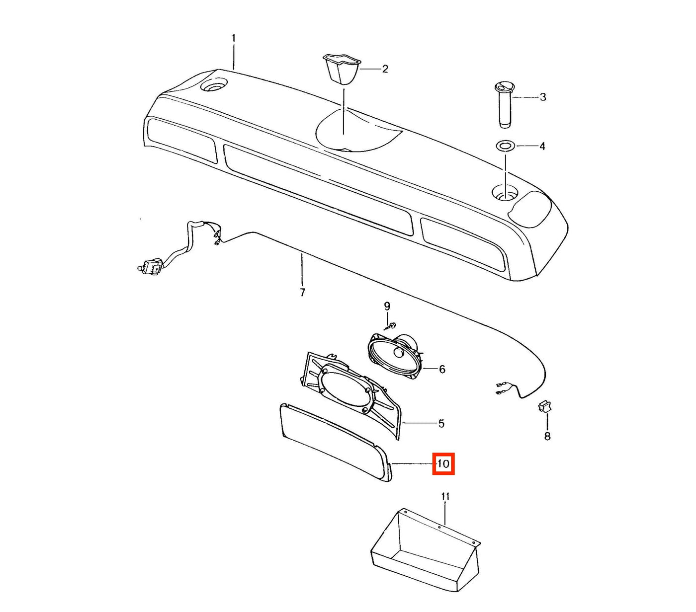 Grille Haut-Parleur Arrière pour Porsche Boxster 986 Boxster - Revvo