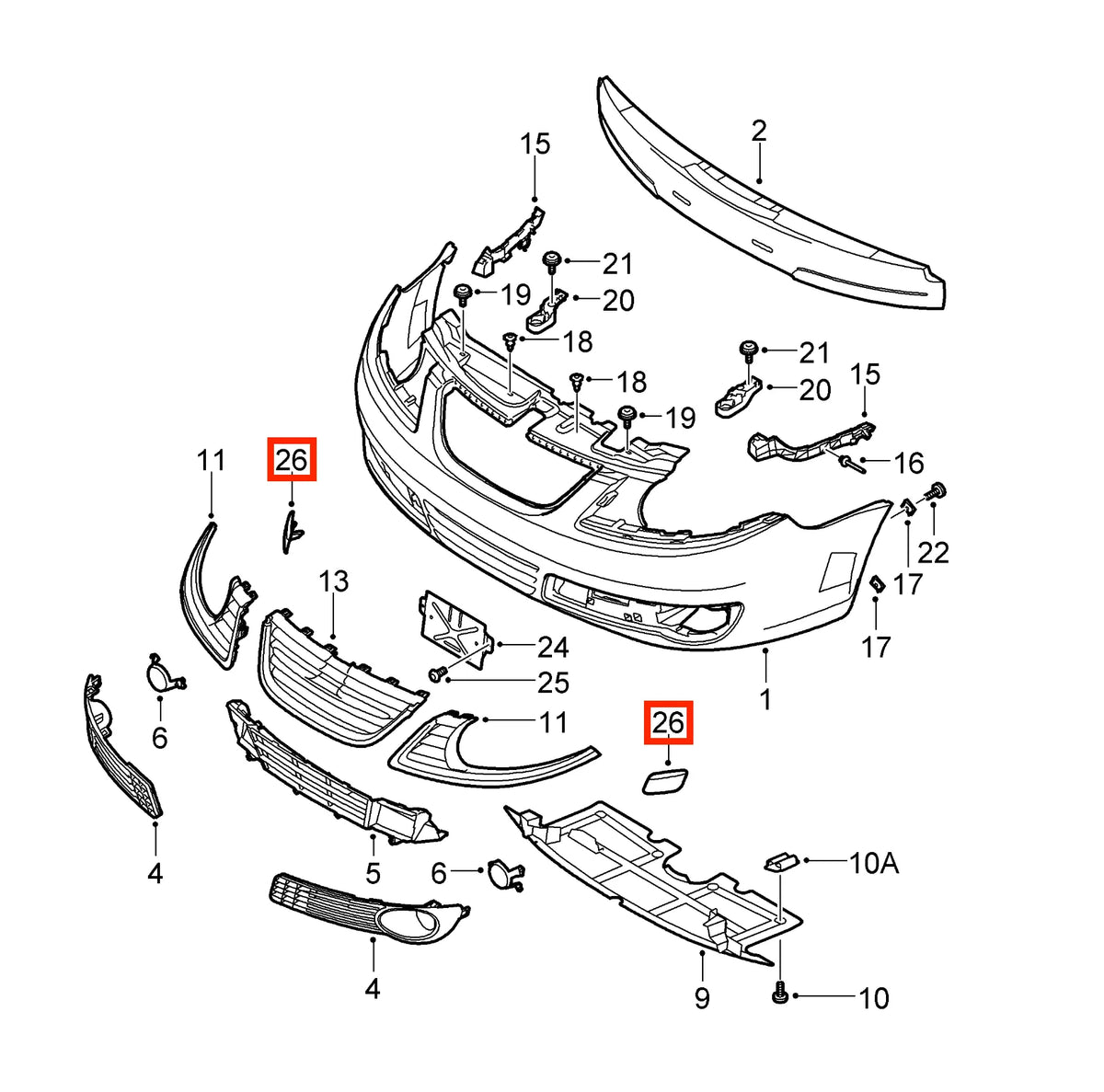Cache Buse de Lave-Phare pour Saab 9-5 Phase 2 (2006-2012)