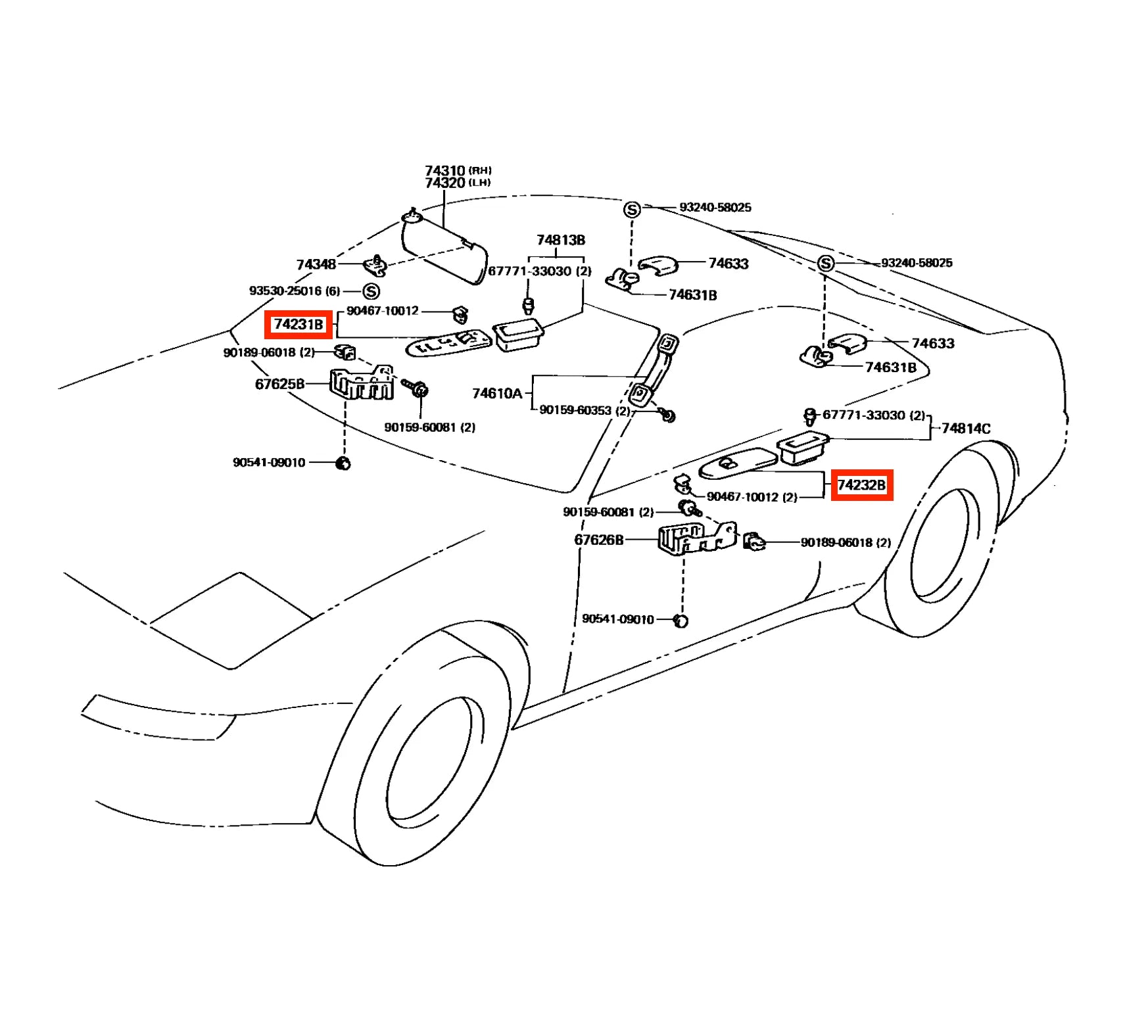Garniture de Panneau Commande de Vitre pour Toyota MR2 (1989-1999) - Revvo