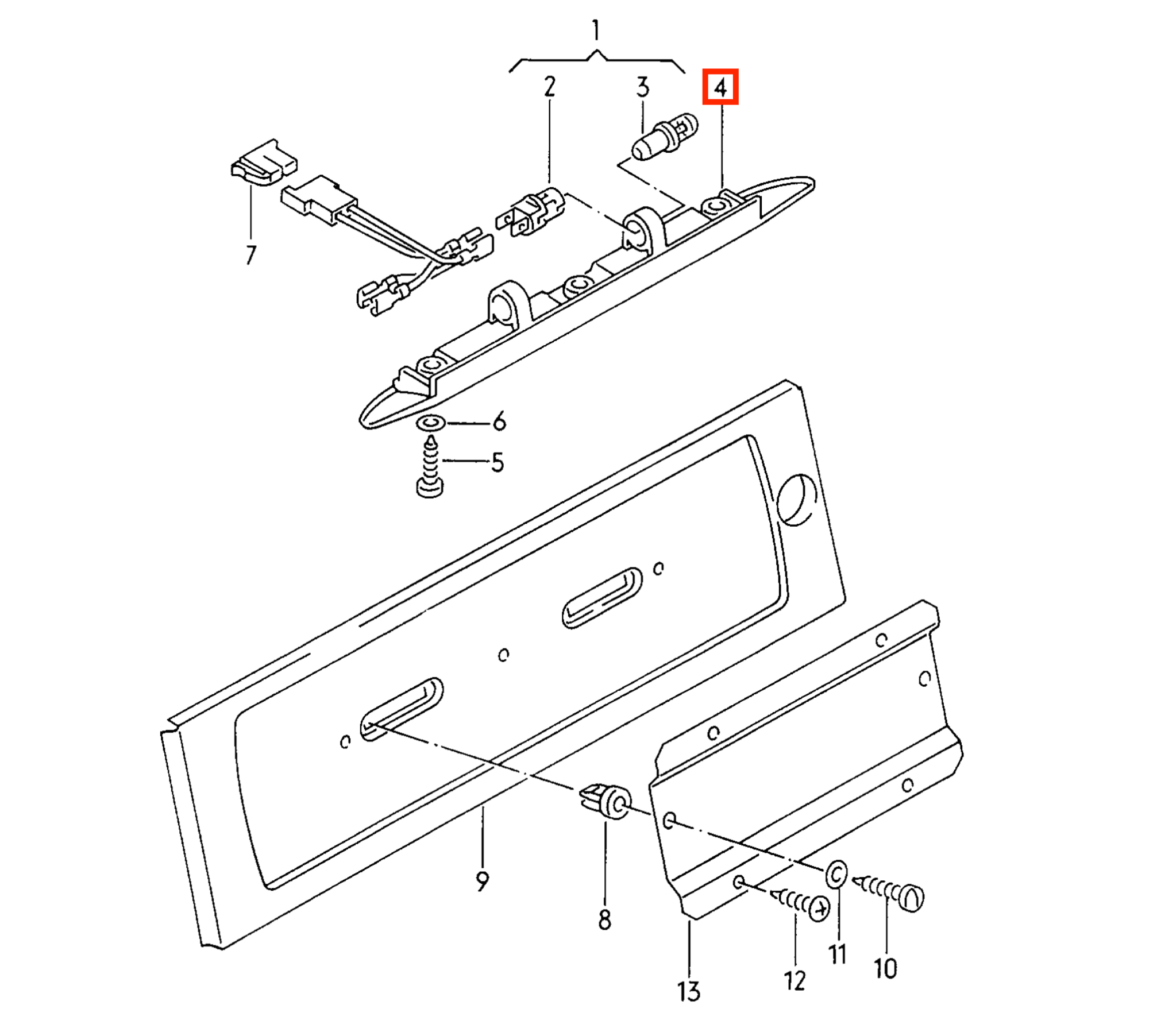 Cache pour Éclairage de Plaque Arrière de Volkswagen Corrado - Revvo