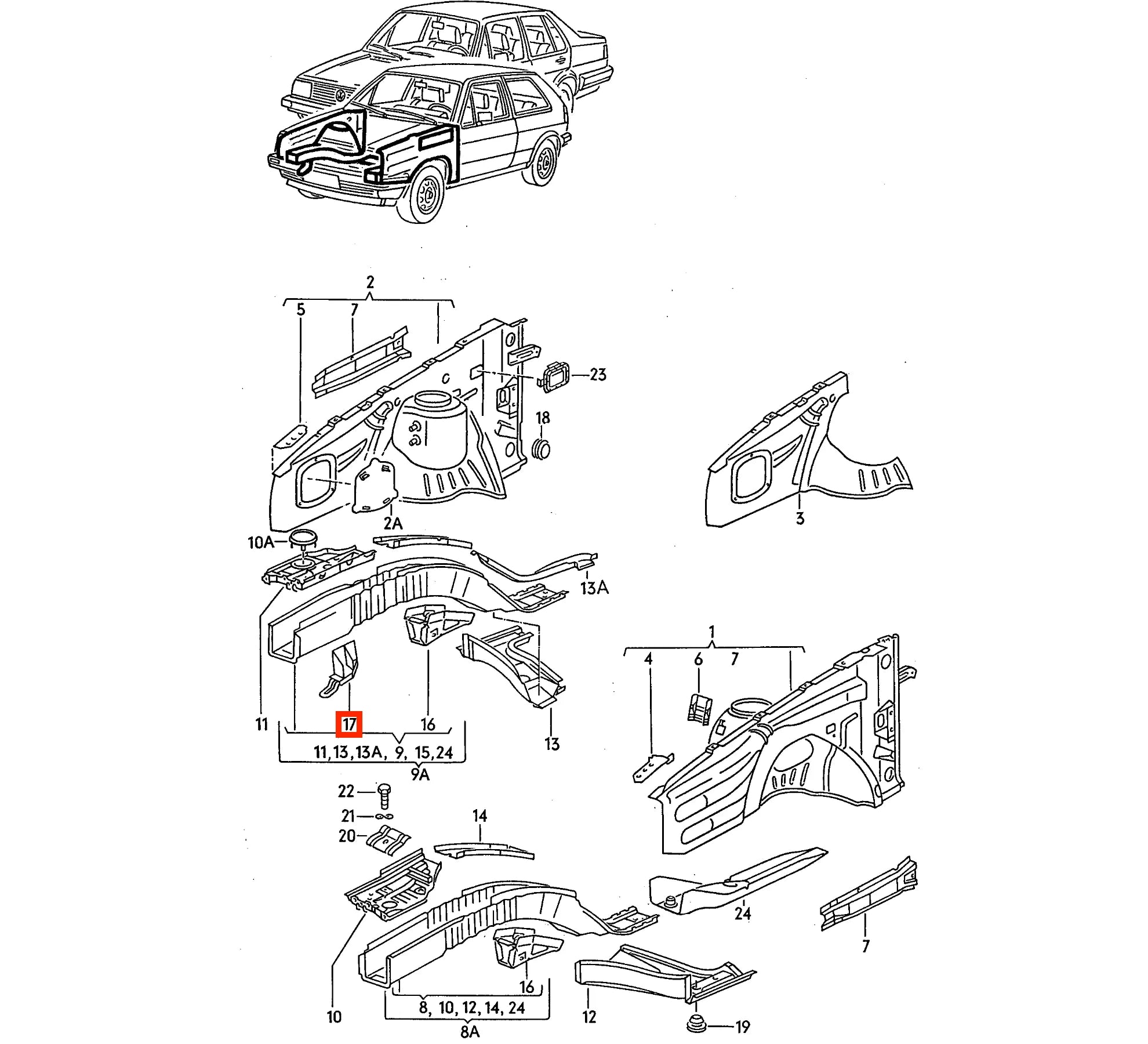 Cache Crochet de Remorquage Avant pour Volkswagen Golf 2 et Jetta 2 - Revvo