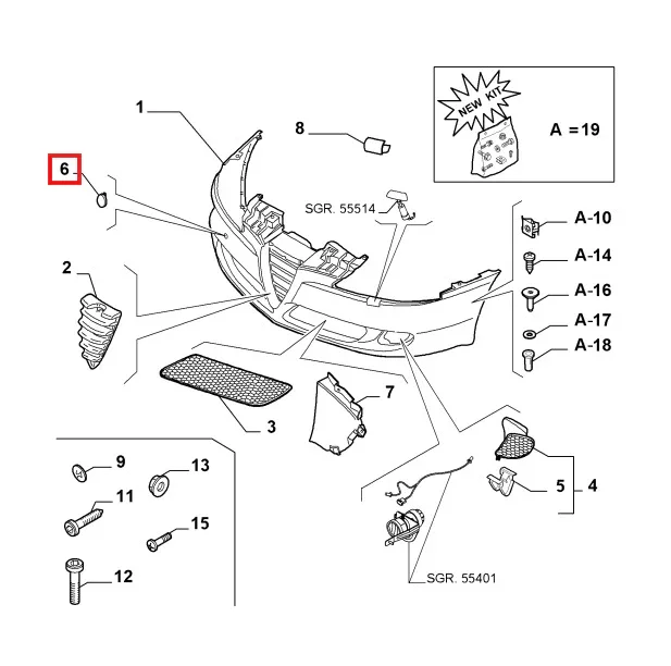 Cache Crochet Remorquage Avant pour Alfa Romeo 147 - Revvo
