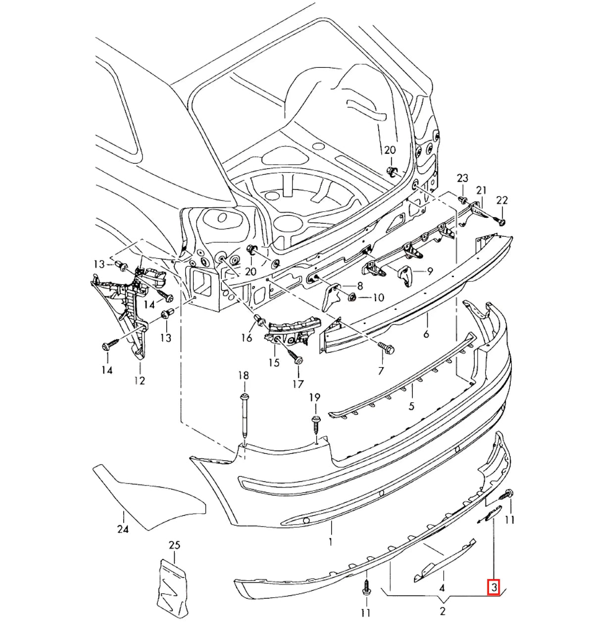 Cache Crochet de Remorquage Arrière - Audi A3 (8P) - Revvo