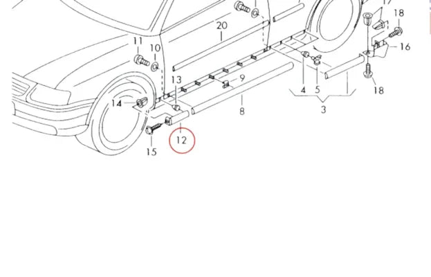 Moulure Protection Aile Avant - Audi A3 8L - Revvo