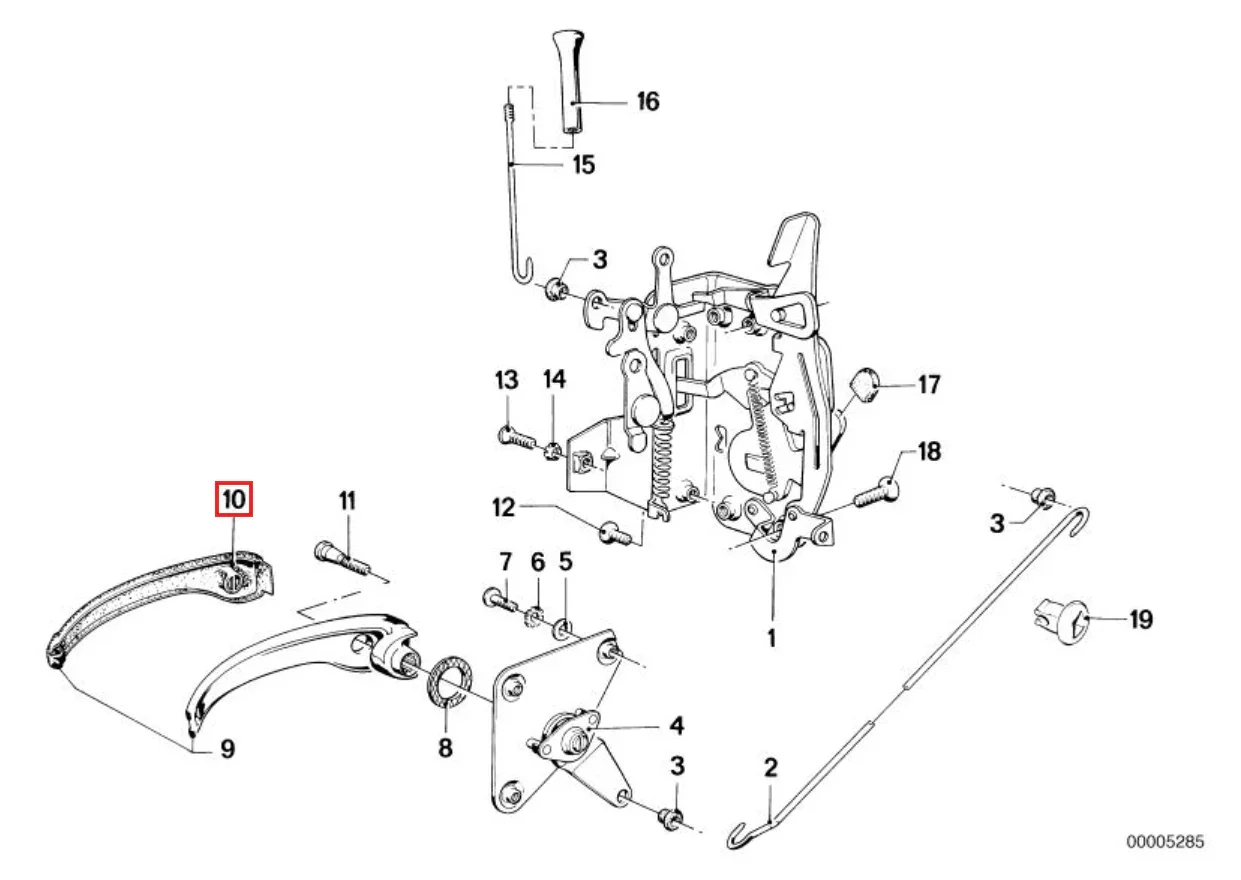 Garniture de Poignée de Porte Intérieure pour BMW E10, E12, E9, E3 et E24 - Revvo