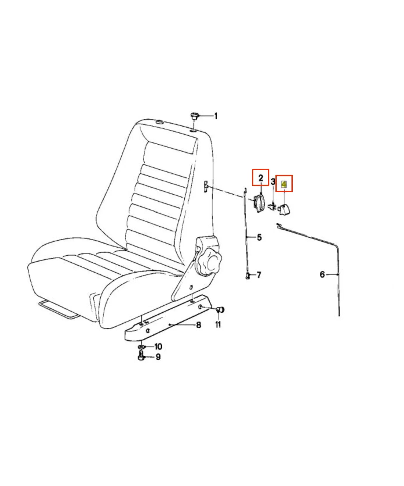 Poignée et Cache Déverrouillage de Siège Recaro pour BMW E30 E28 E24 E23 - Revvo