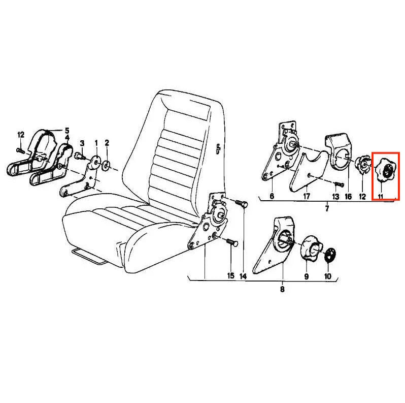 Molette de Réglage de Siège pour BMW E12, E21, E23, E24, E28 - Revvo