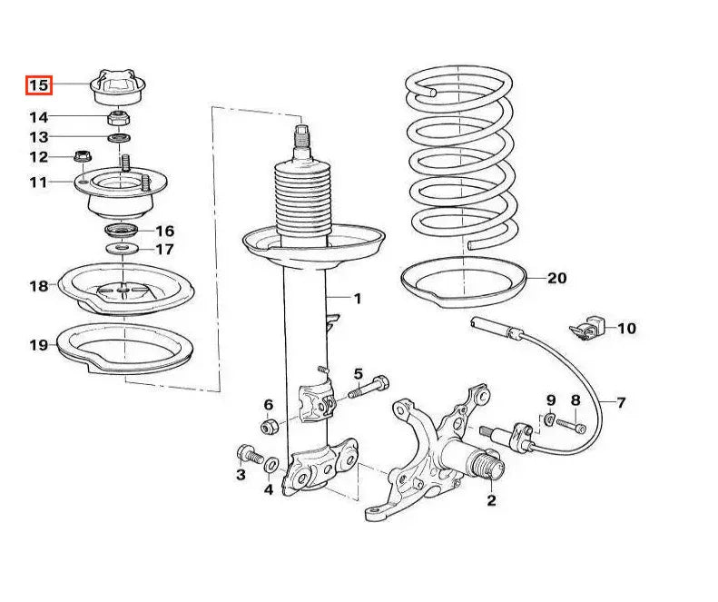 Cache Boulon Amortisseur pour BMW E30 E34 E36 E28 E24 Z1 - Revvo