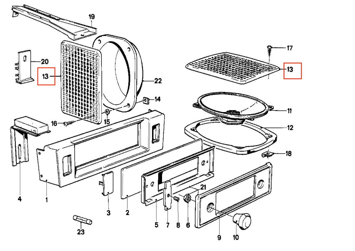 Grilles Haut-Parleur pour Système Stéréo des BMW E12 E21 E23 E24 E28 - Revvo