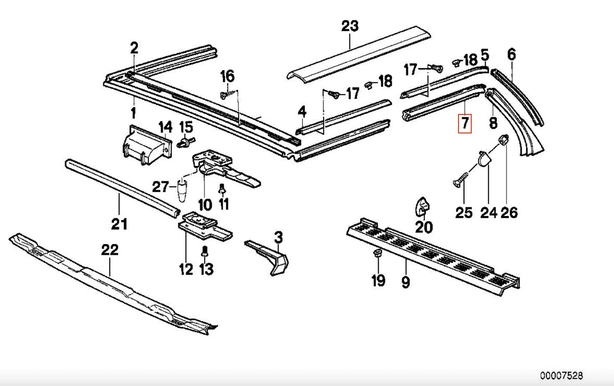 Joint Arrière Latéral de Capote pour BMW E30 Cabriolet (1985-1994) - Revvo