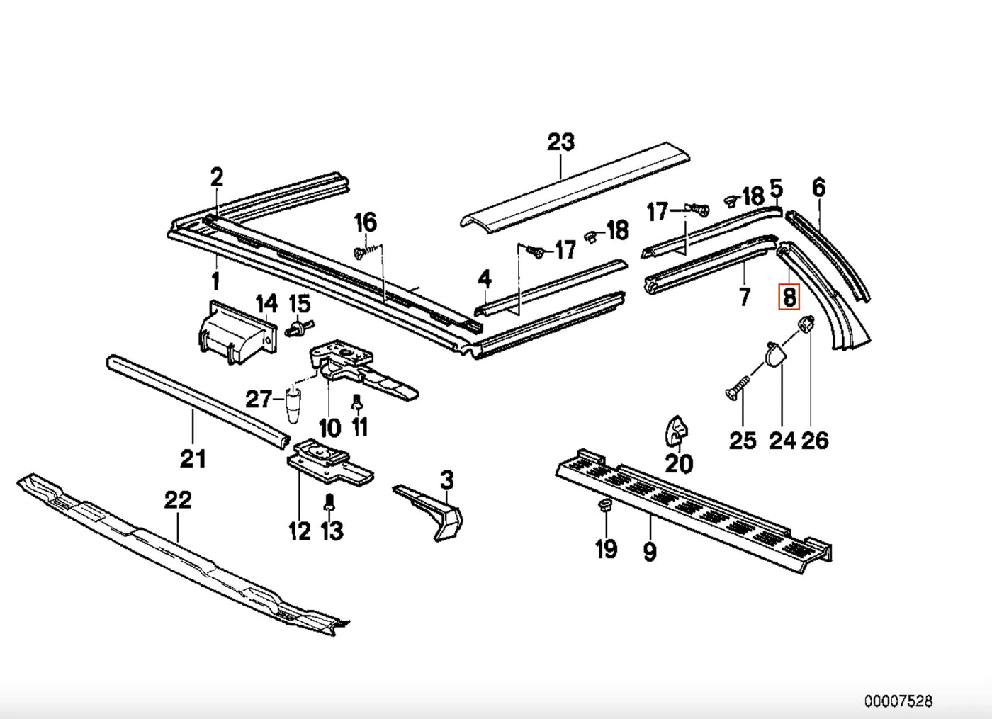 Guide de Vitre Arrière pour BMW E30 Cabriolet (1985-1994) - Revvo