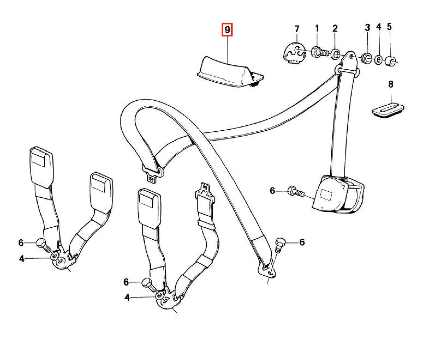 Cache Guide de Ceinture Arrière - BMW E30 - Revvo