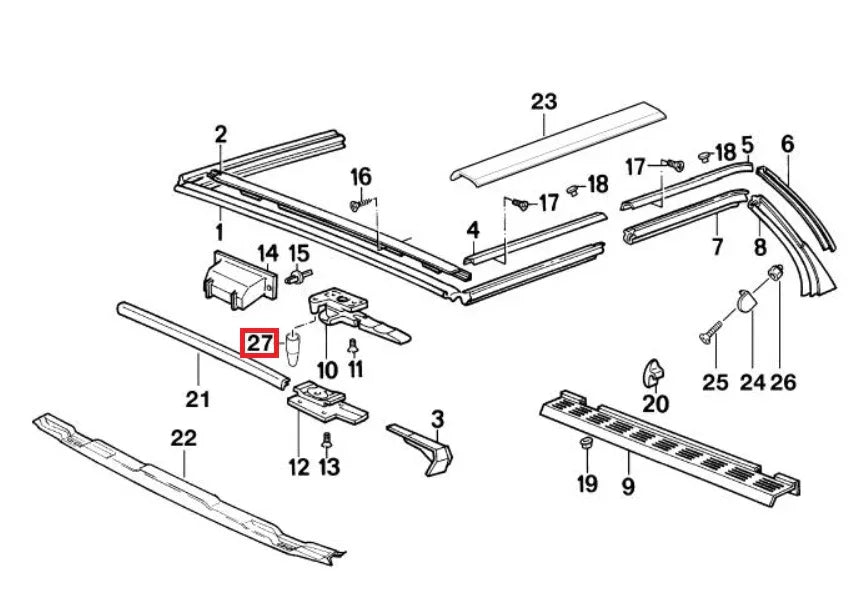 Cache Boulon de Centrage de Capote pour BMW E30 Cabriolet - Revvo