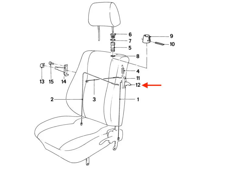 Levier Déverrouillage de Dossier de Siège Recaro pour BMW E30 et E24 - Revvo