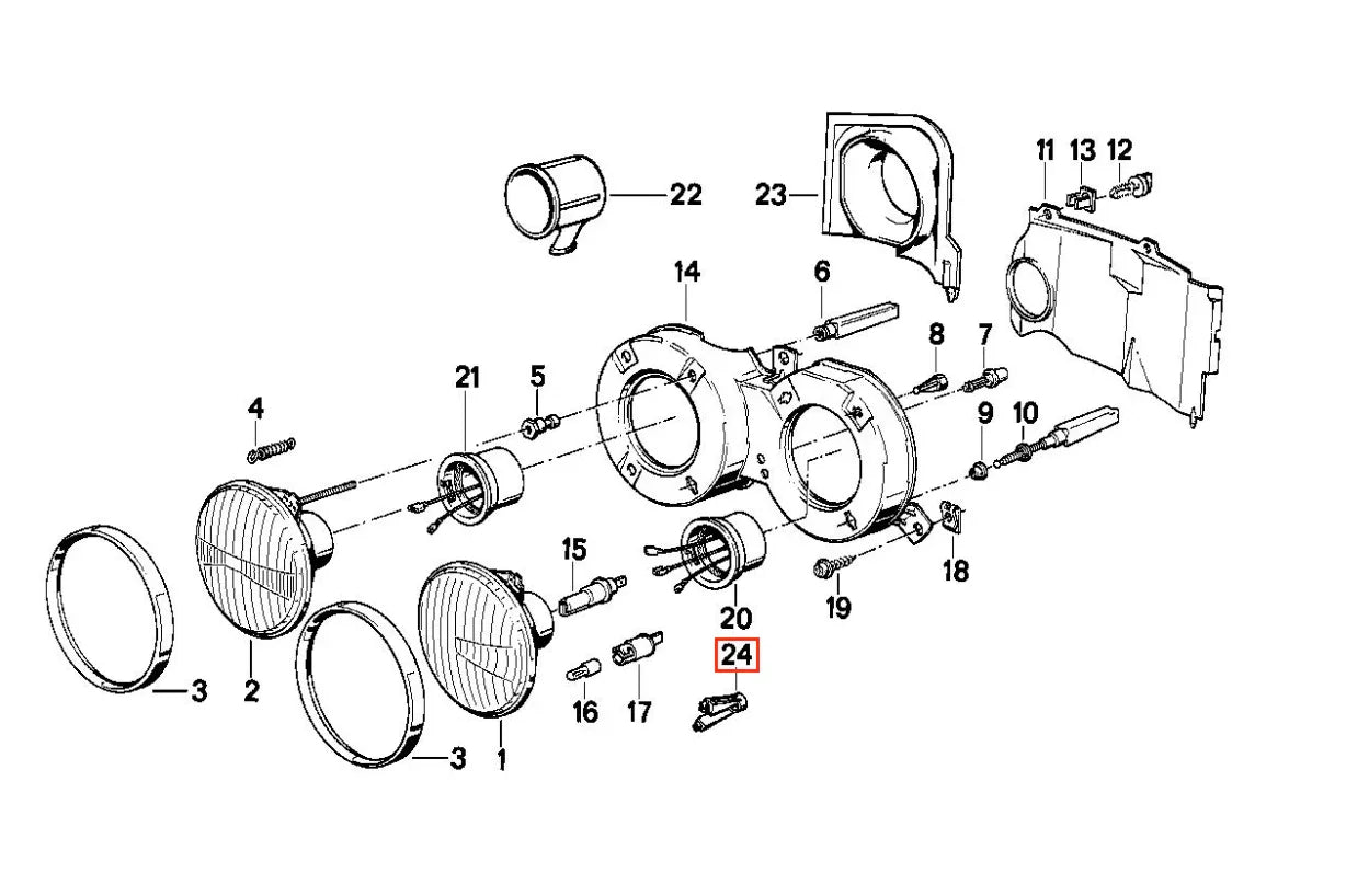Pièce Intermédiaire de Phare pour BMW E30 E28 E24 E23 - Revvo