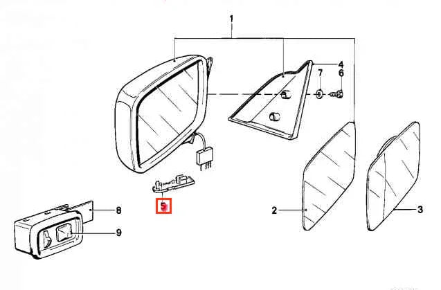 Cache Inférieur de Rétroviseur Extérieur pour BMW E30 et E28 - Revvo