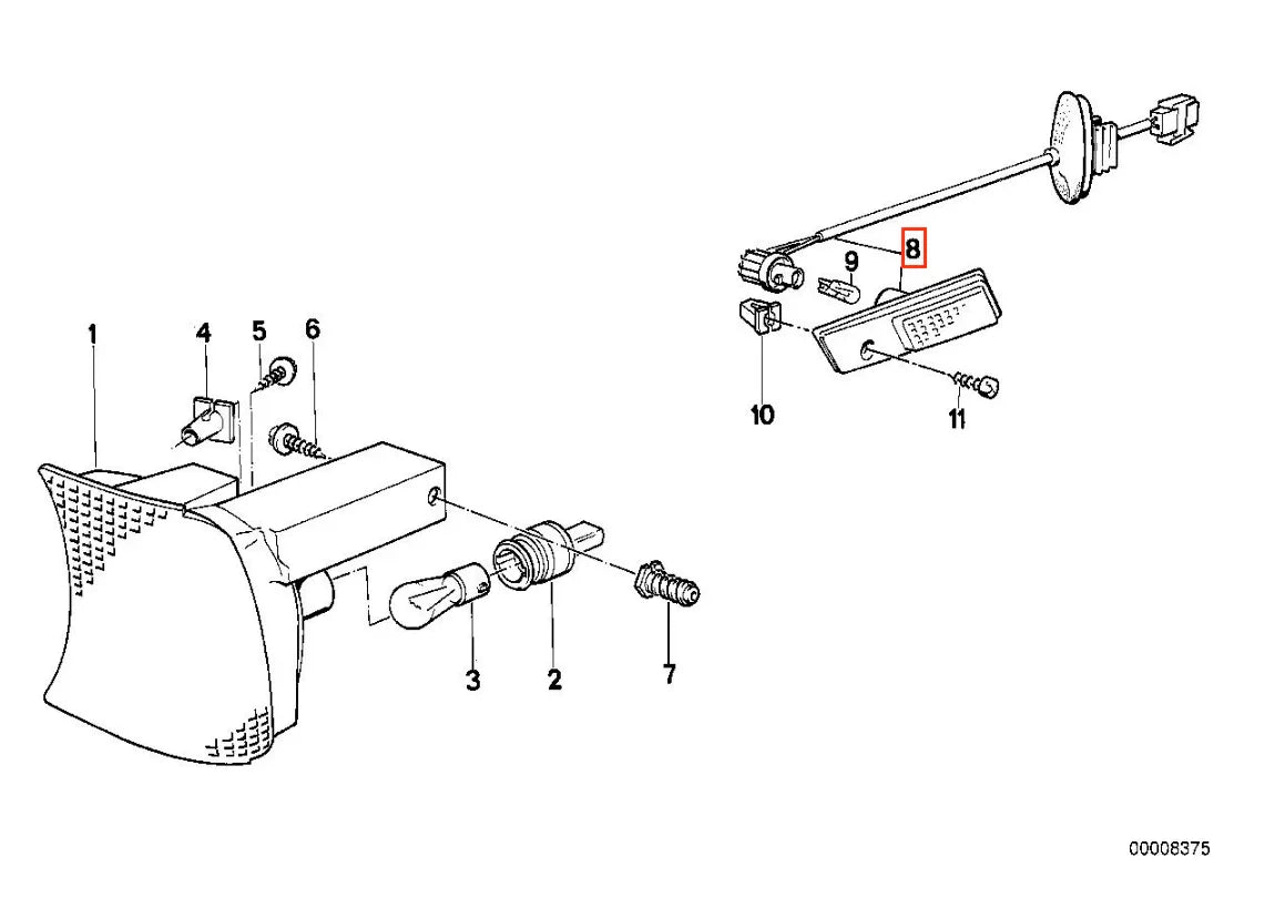 Clignotant Latéral Droit Fumé pour BMW E30, E34 et E36 (1982-2000) - Revvo